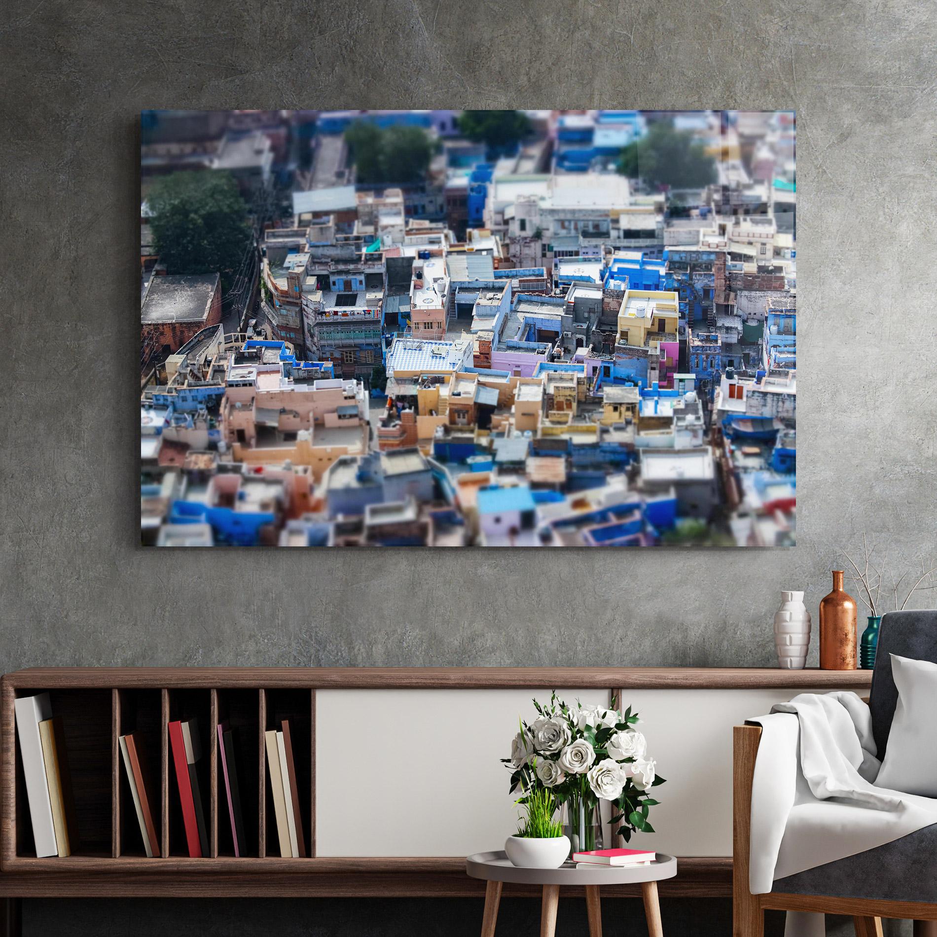 Tablou Sticla Jodhpur Blue City mockup 2