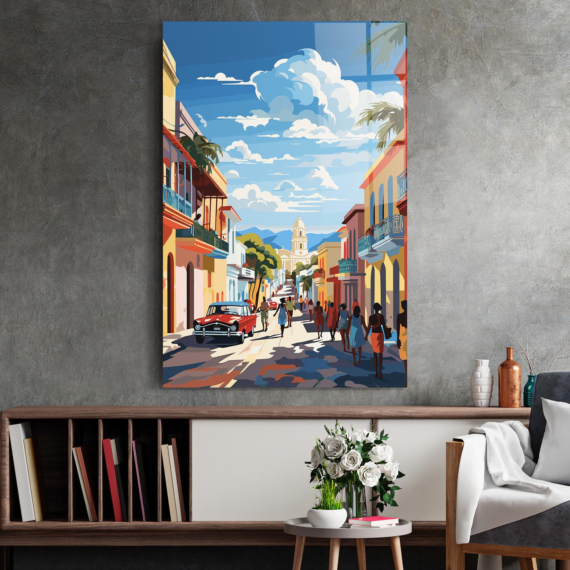 Tablou Sticla African Street mockup 2