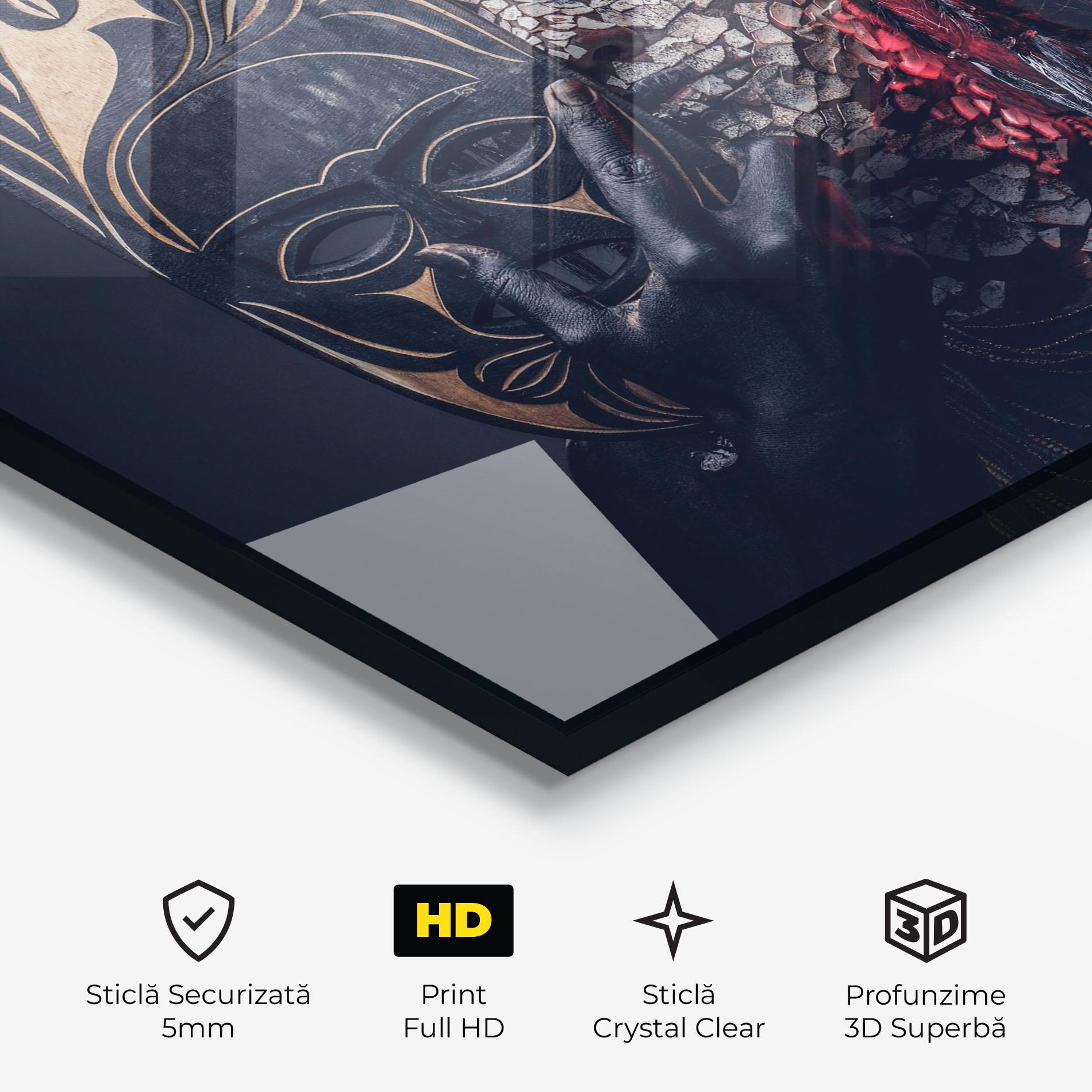 Tablou Sticla African Tribe Costume mockup 3