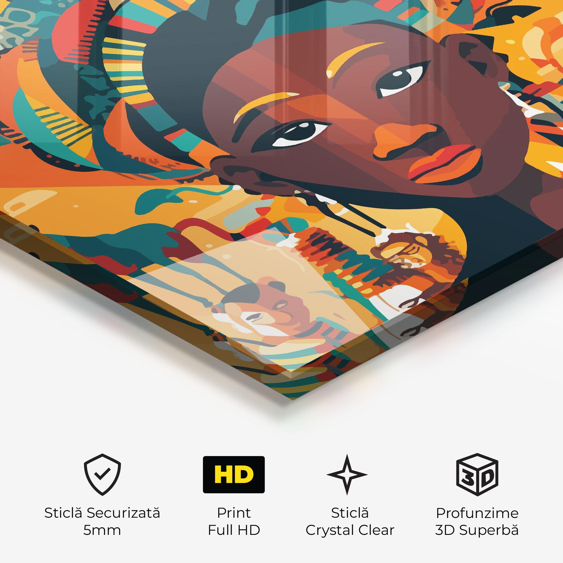 Tablou Sticla Child Africa Art mockup 3