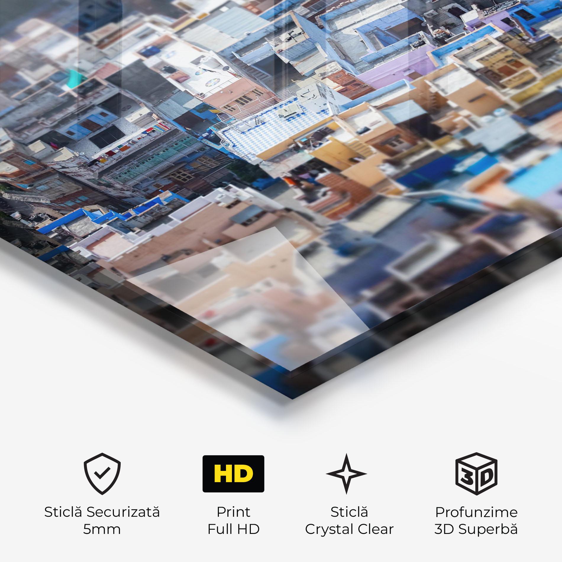 Tablou Sticla Jodhpur Blue City mockup 3