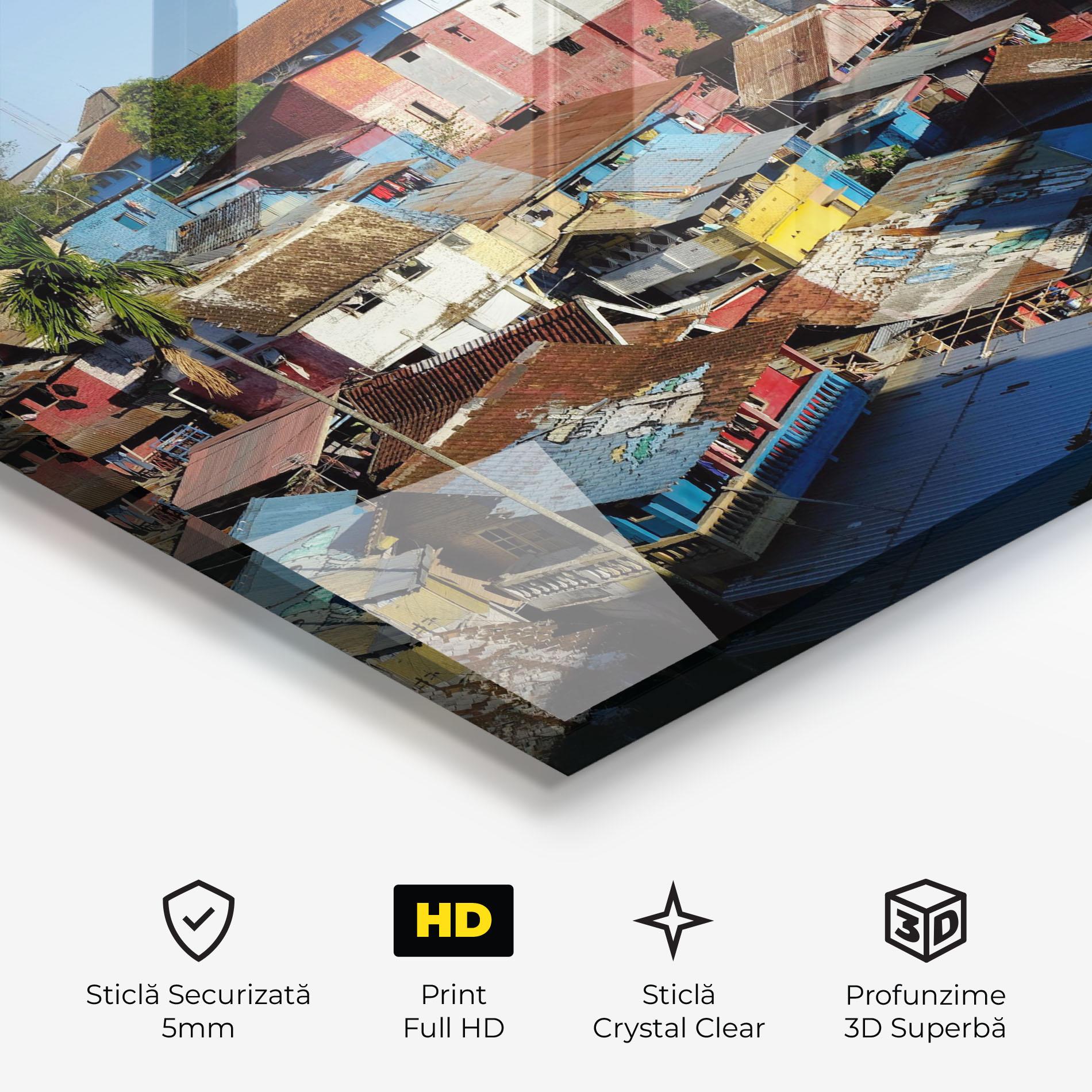 Tablou Sticla Slum Building mockup 3