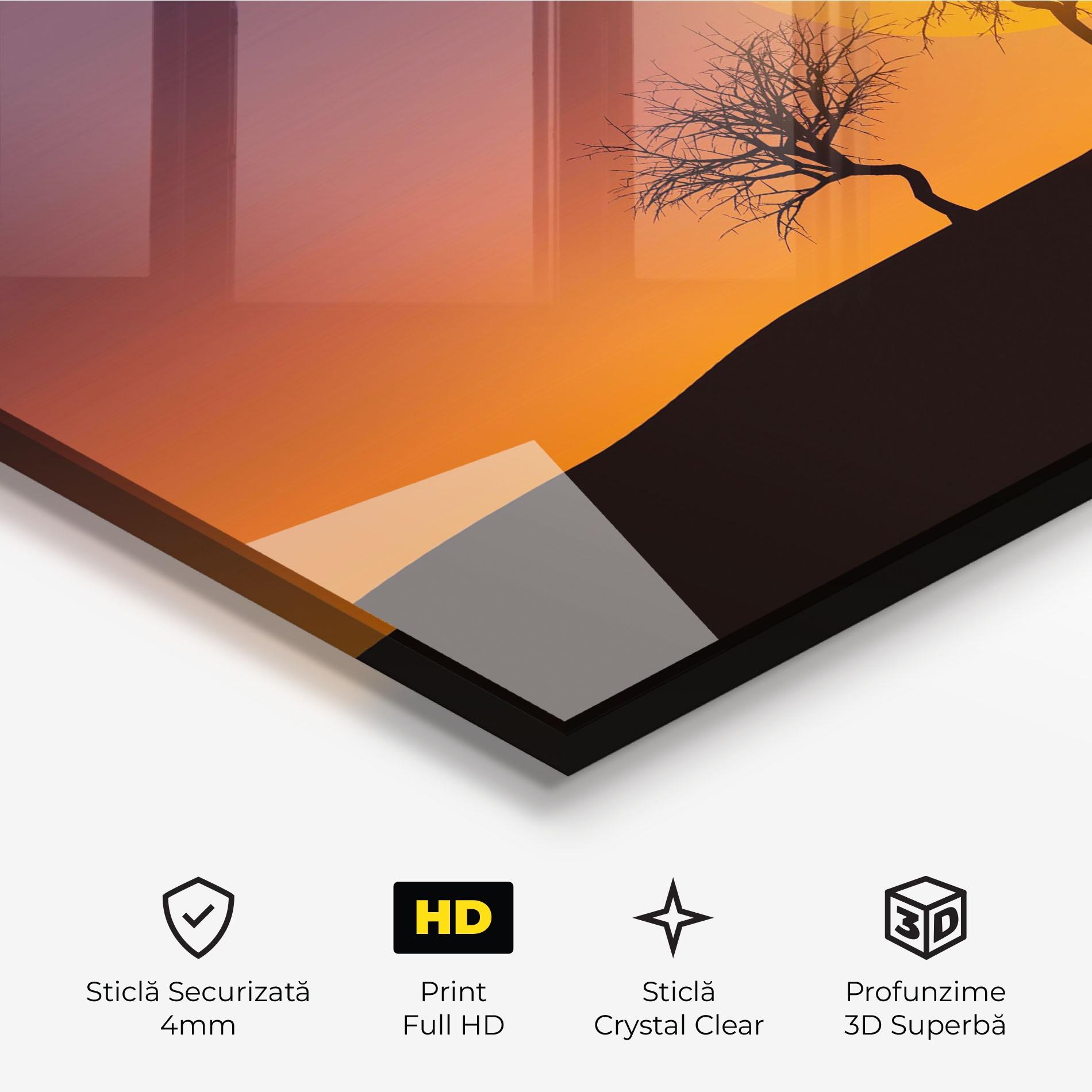 Tablou Sticla African Sunset mockup 3