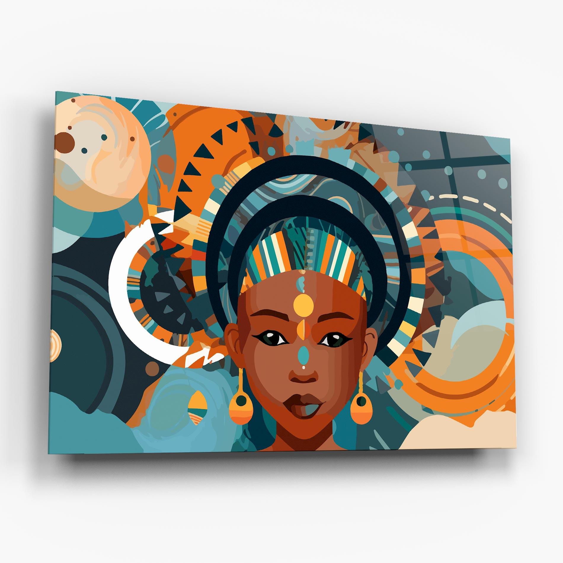 Tablou Sticla African Colorful Child mockup 6