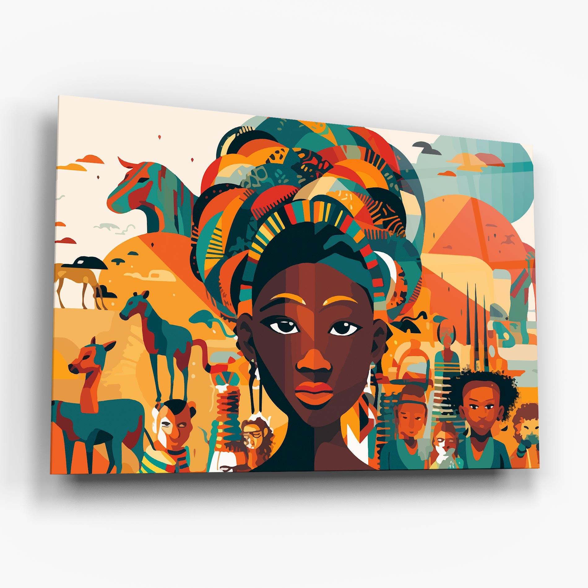 Tablou Sticla Child Africa Art mockup 6