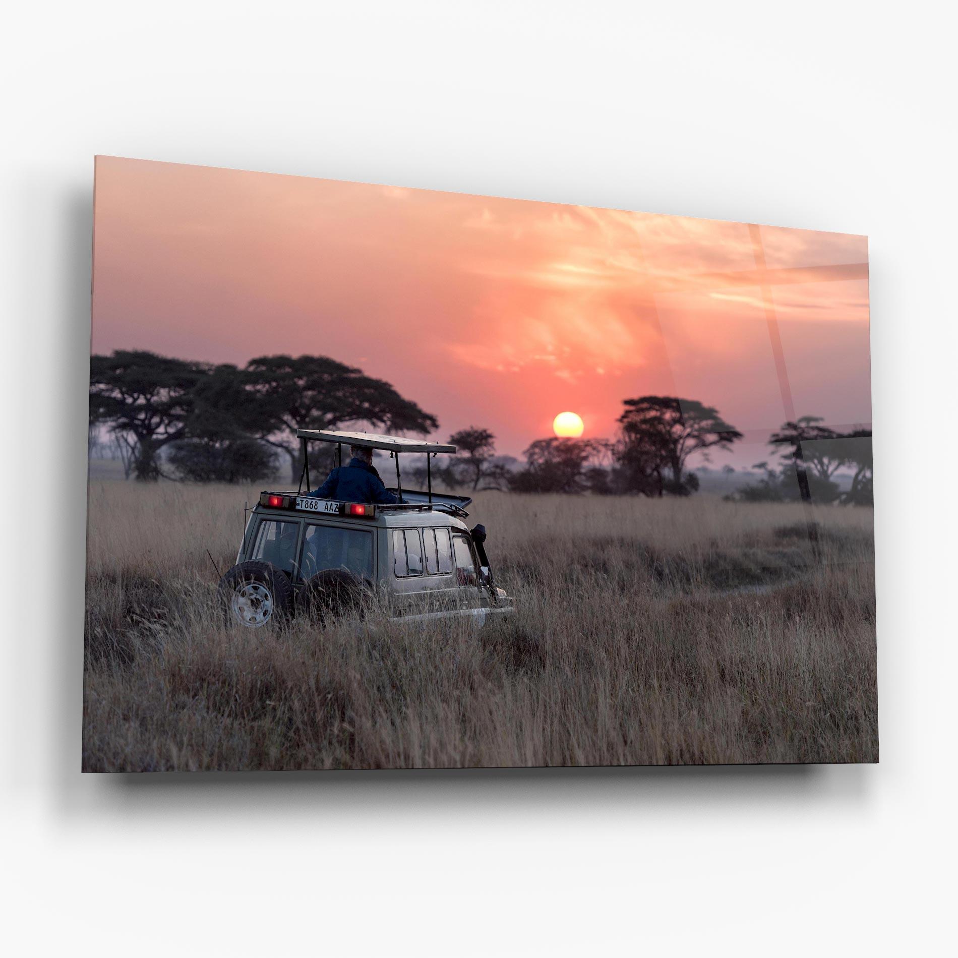 Tablou Sticla Sunset Wild Car mockup 6