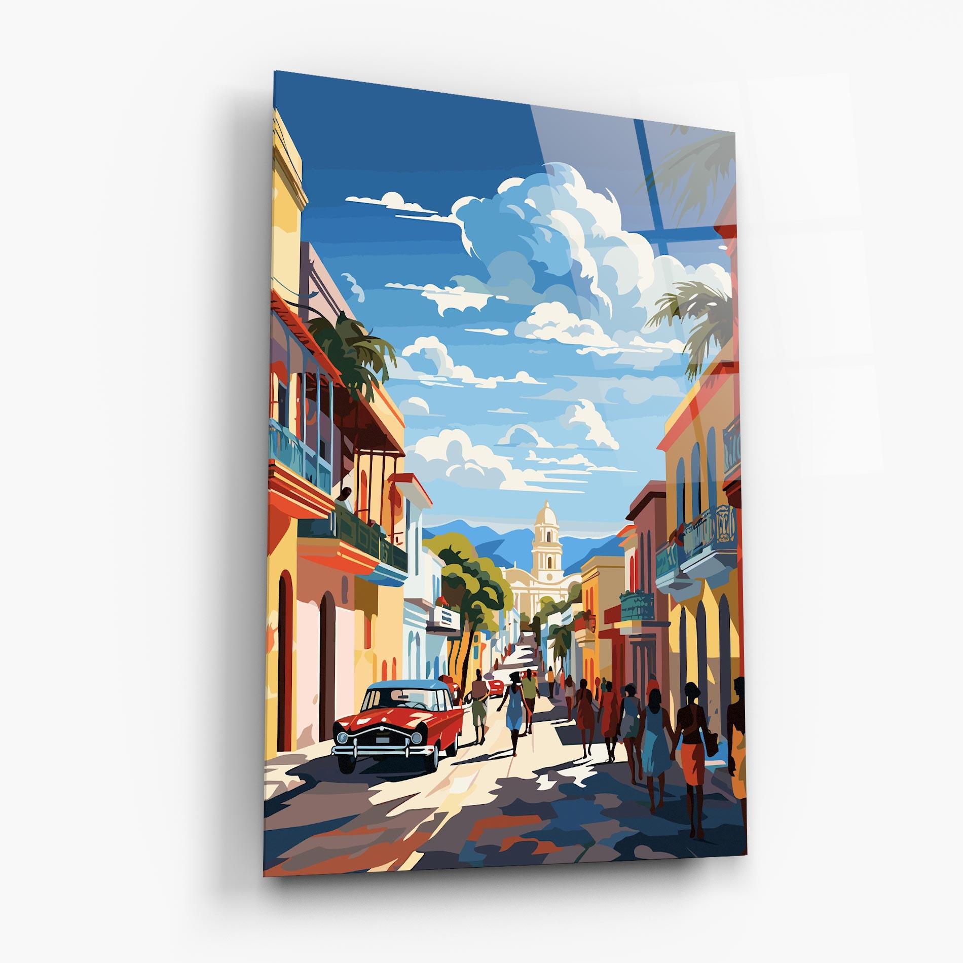 Tablou Sticla African Street mockup 6