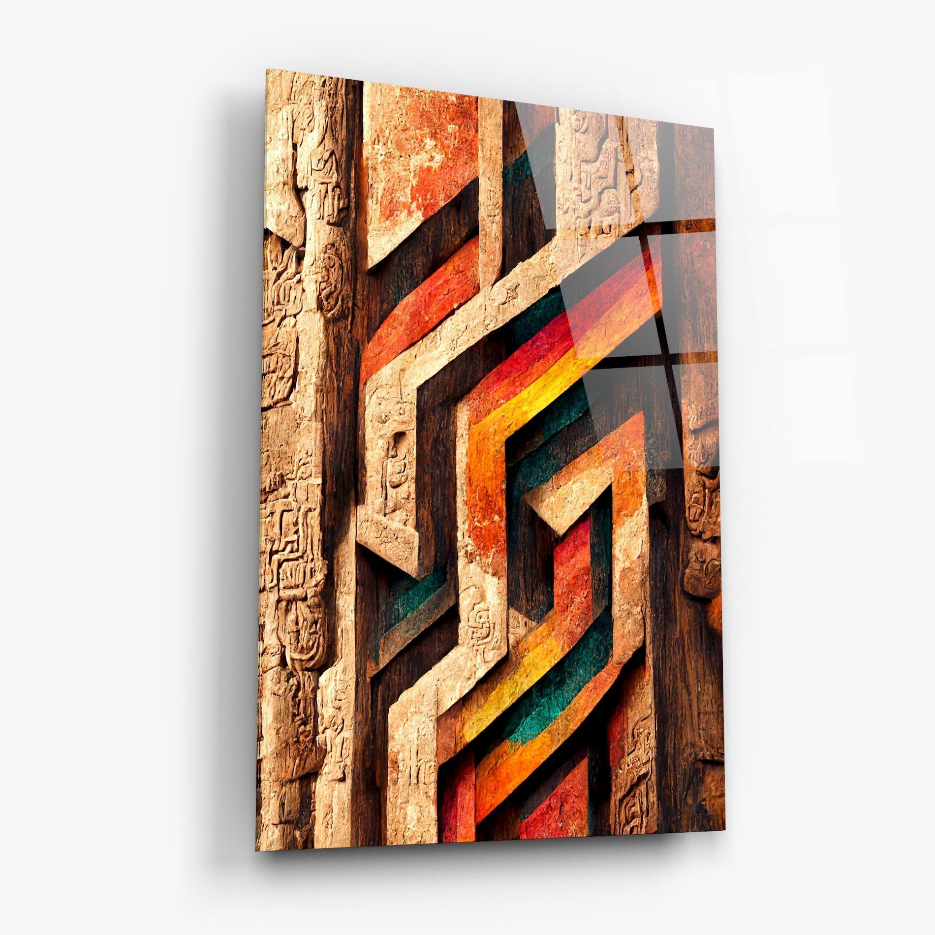 Tablou Sticla Mayan Style Wood mockup 6