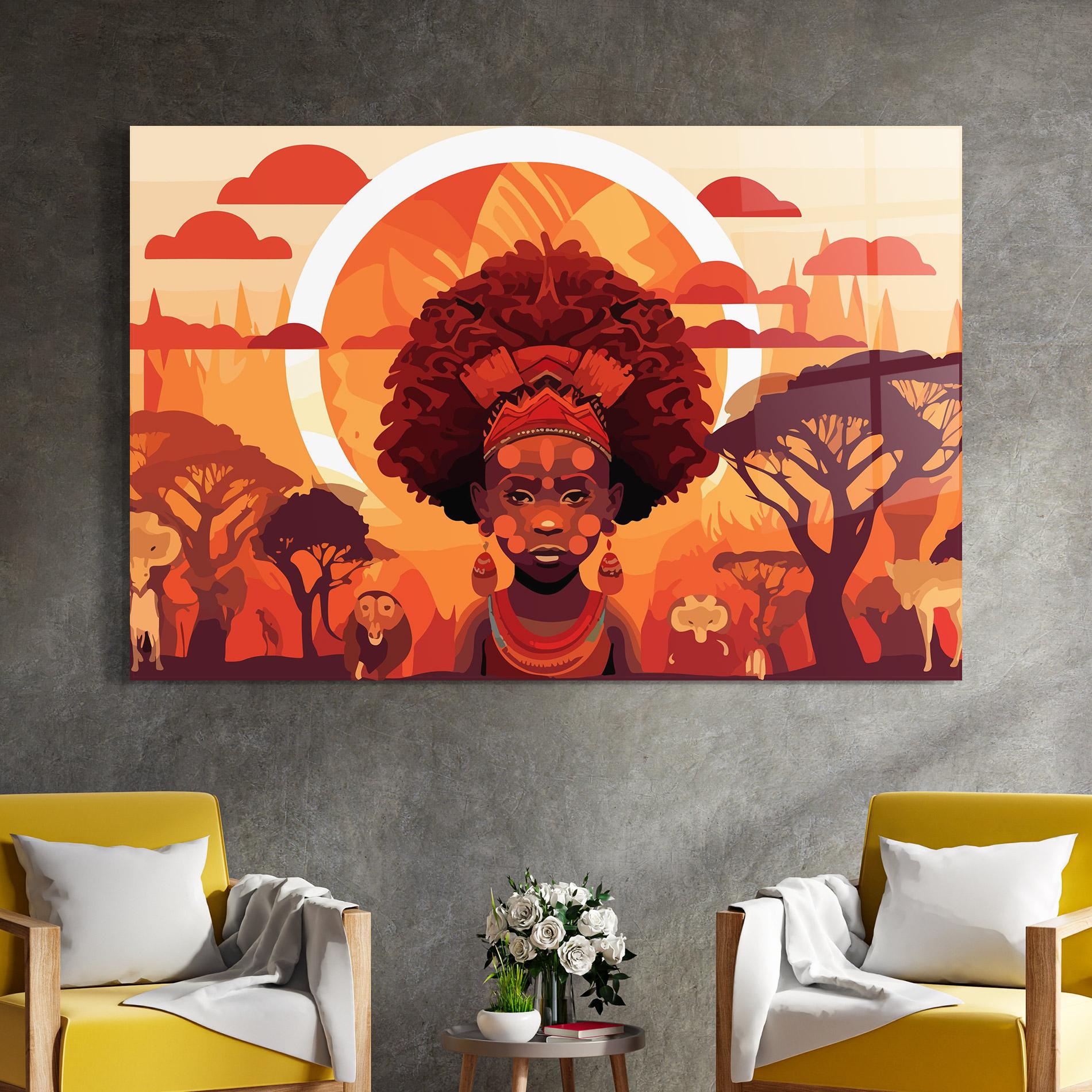Tablou Sticla African Chid mockup 4