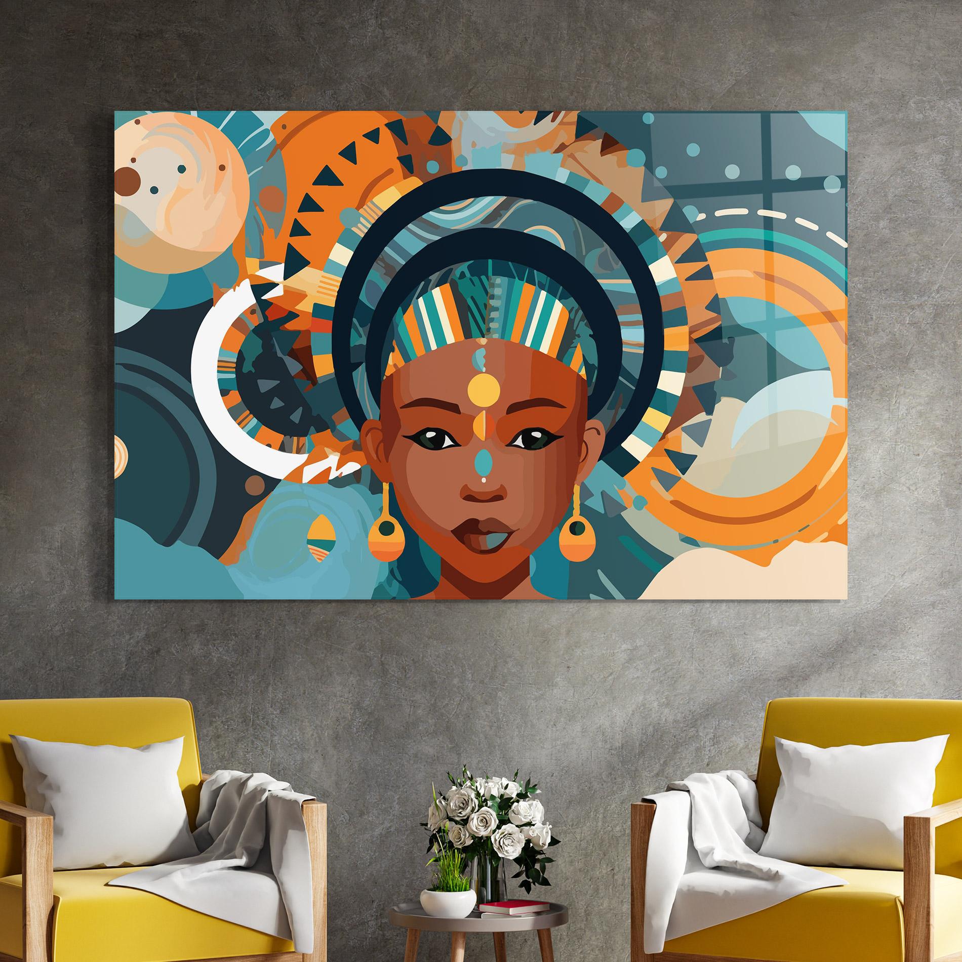 Tablou Sticla African Colorful Child mockup 4