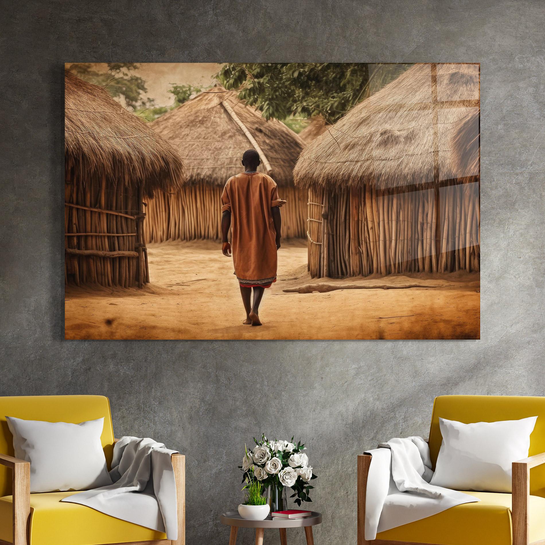 Tablou Sticla Native Strong Man mockup 4