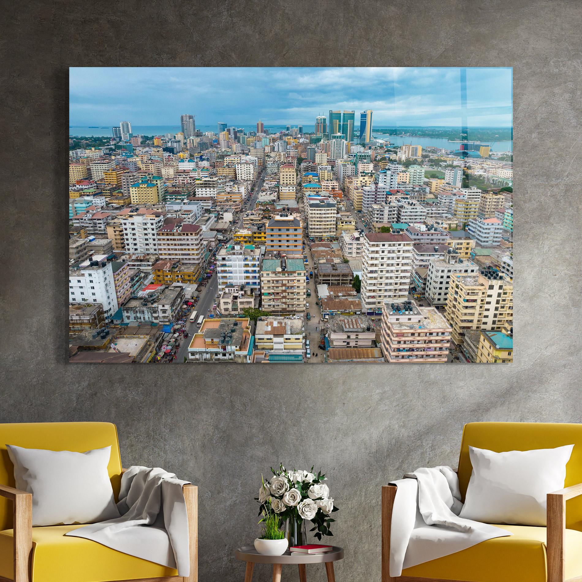 Tablou Sticla Tanzania Building View mockup 4