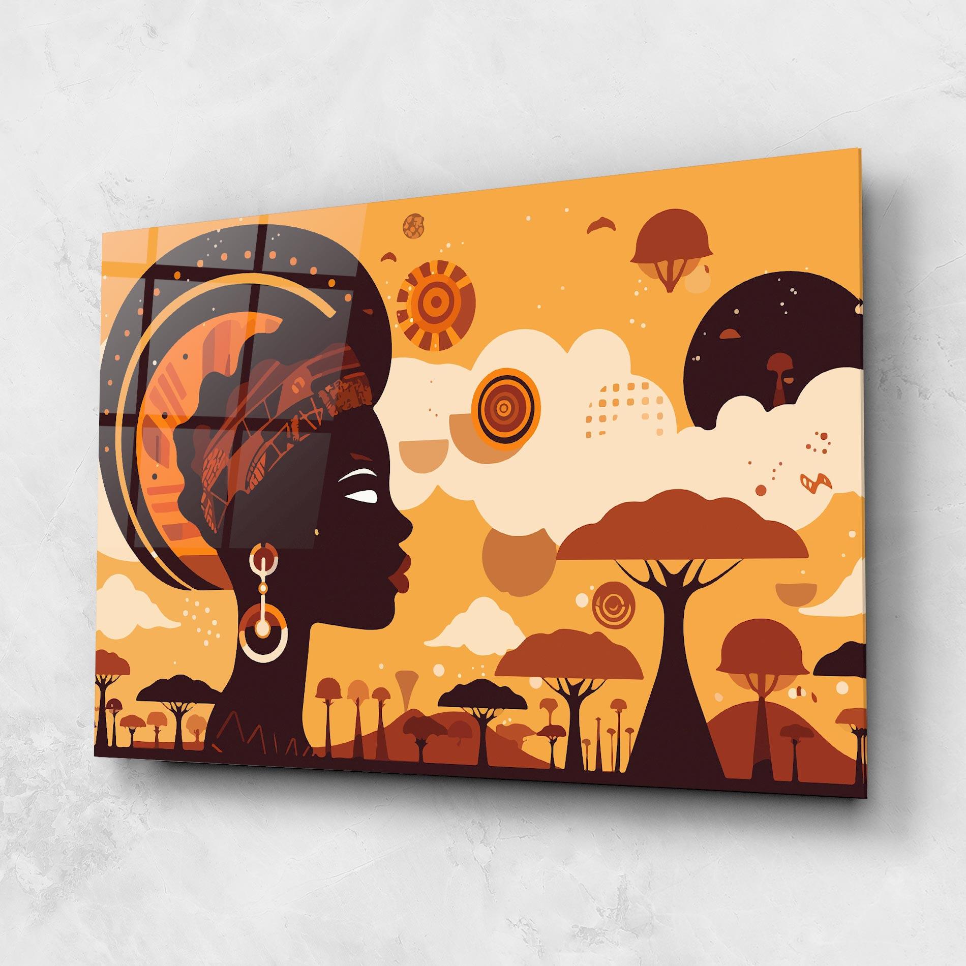 Tablou Sticla African Art mockup 1