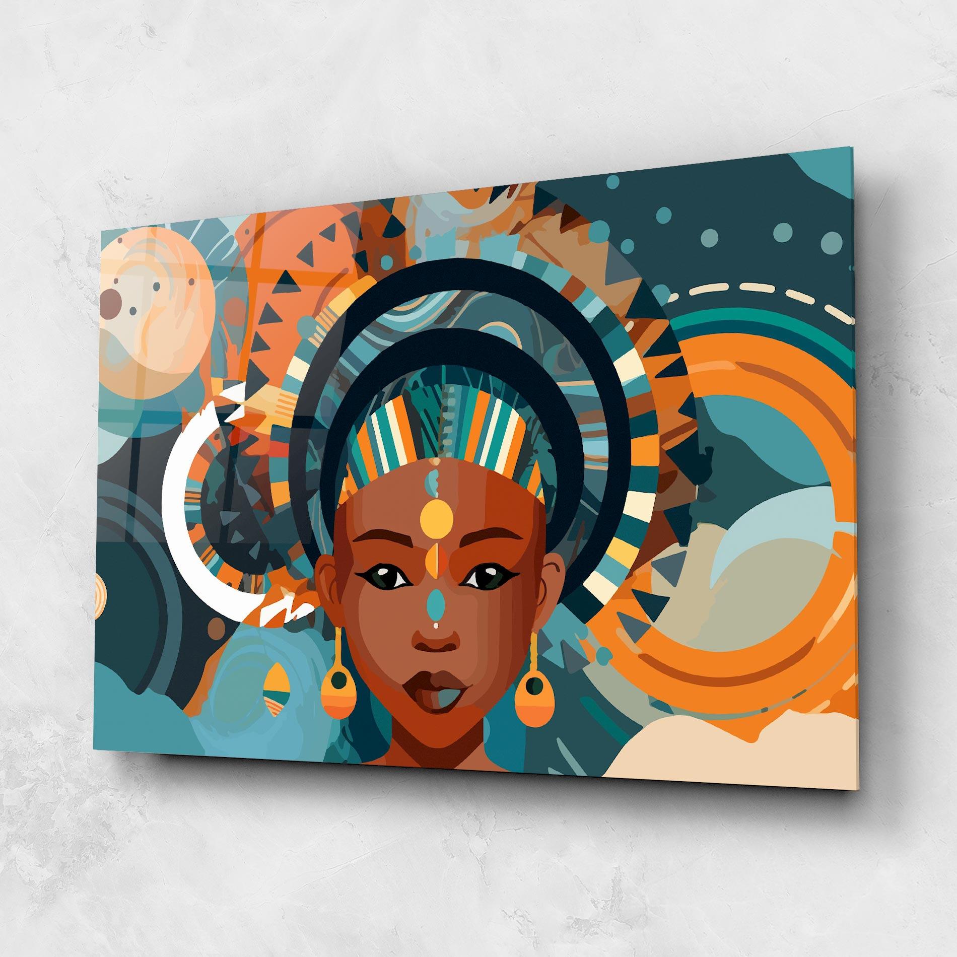 Tablou Sticla African Colorful Child mockup 1