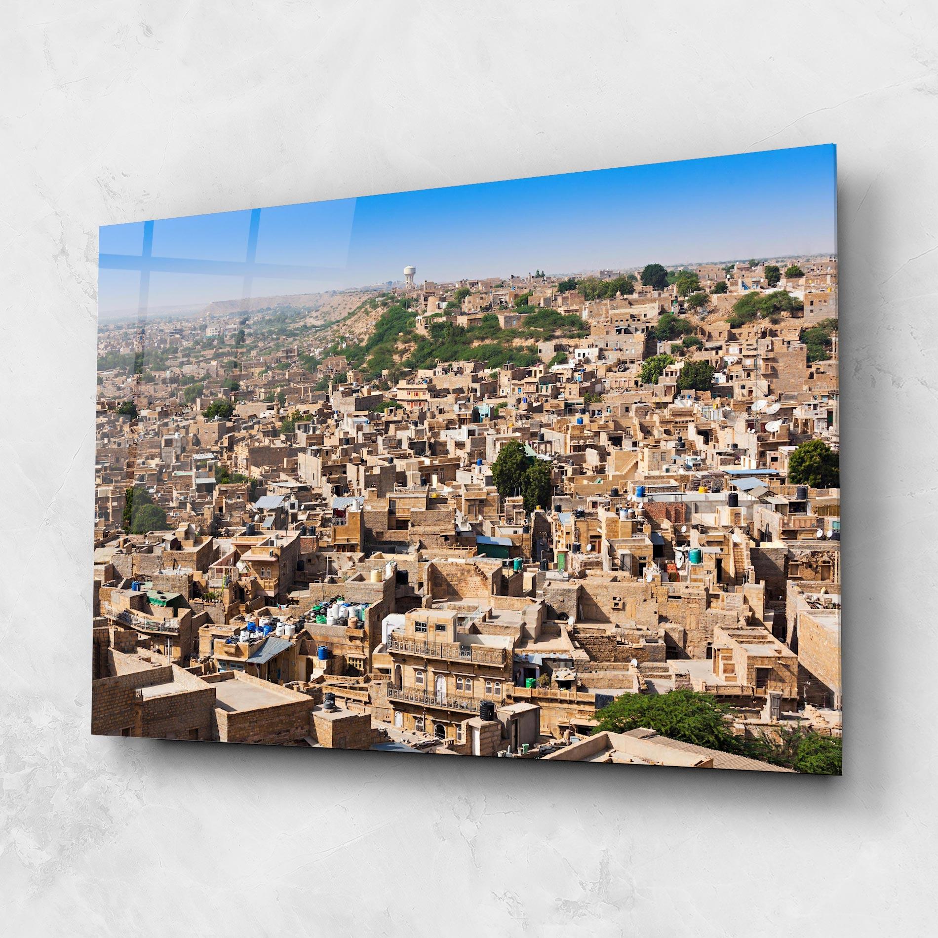 Tablou Sticla Jaisalmer Panorama View mockup 1