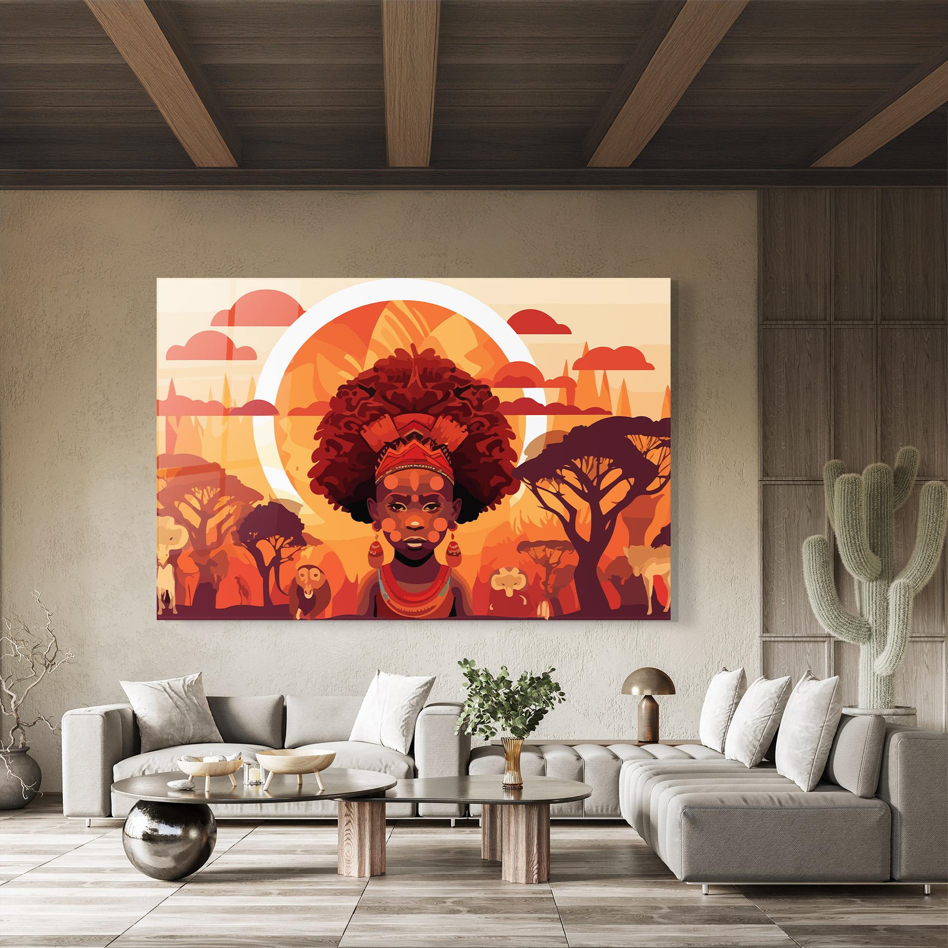 Tablou Sticla African Chid mockup 8
