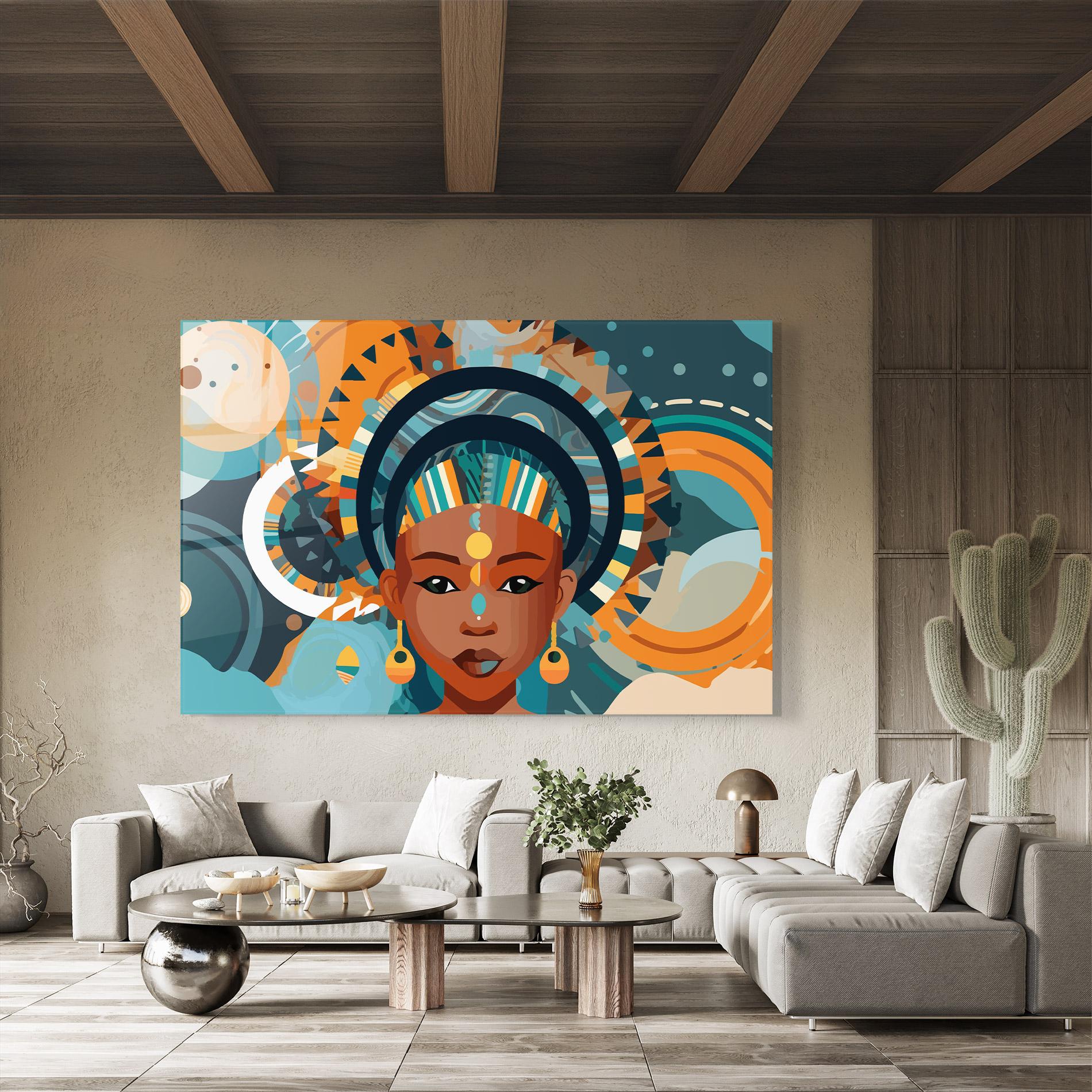 Tablou Sticla African Colorful Child mockup 8