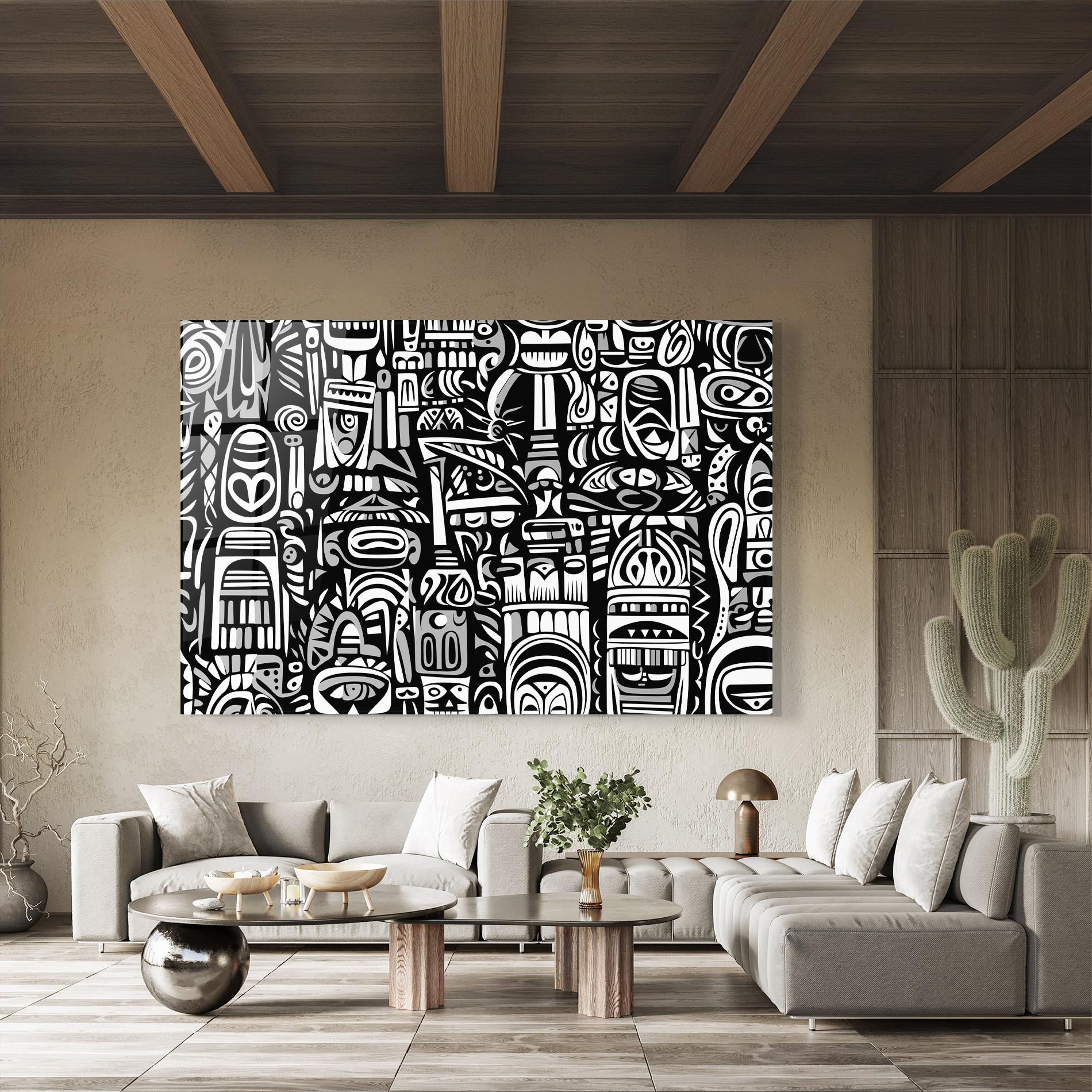 Tablou Sticla African Pattern mockup 8