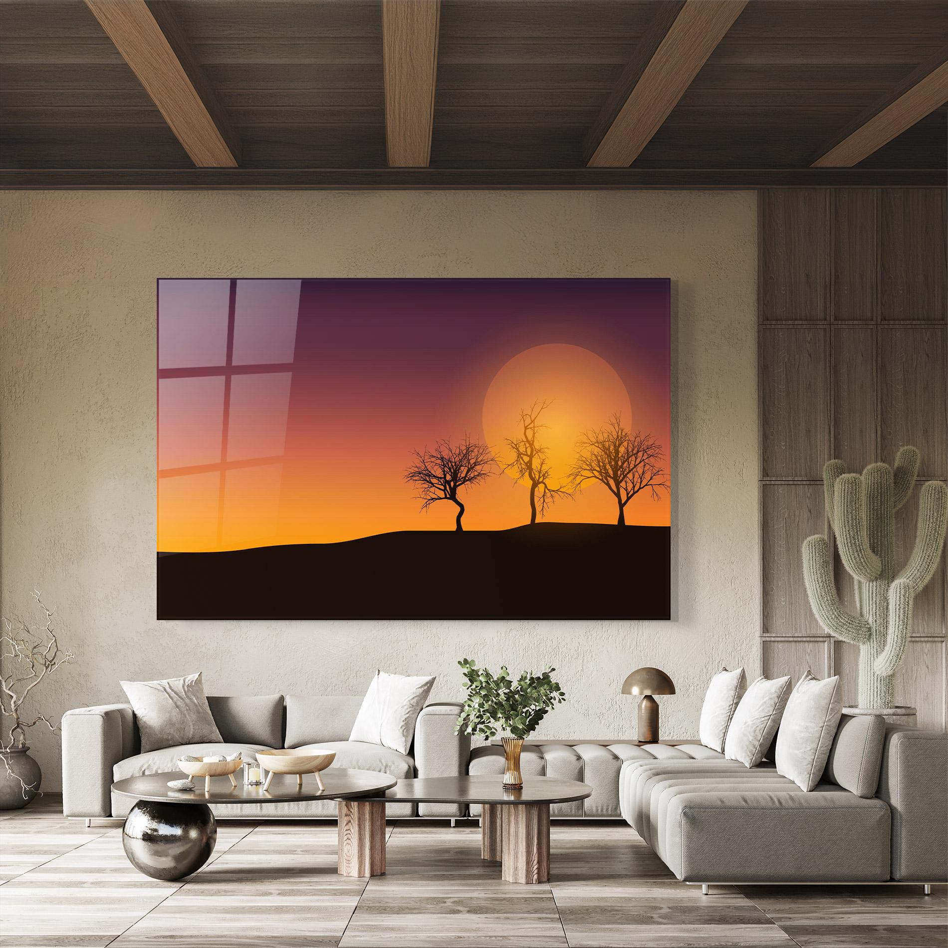 Tablou Sticla African Sunset mockup 8