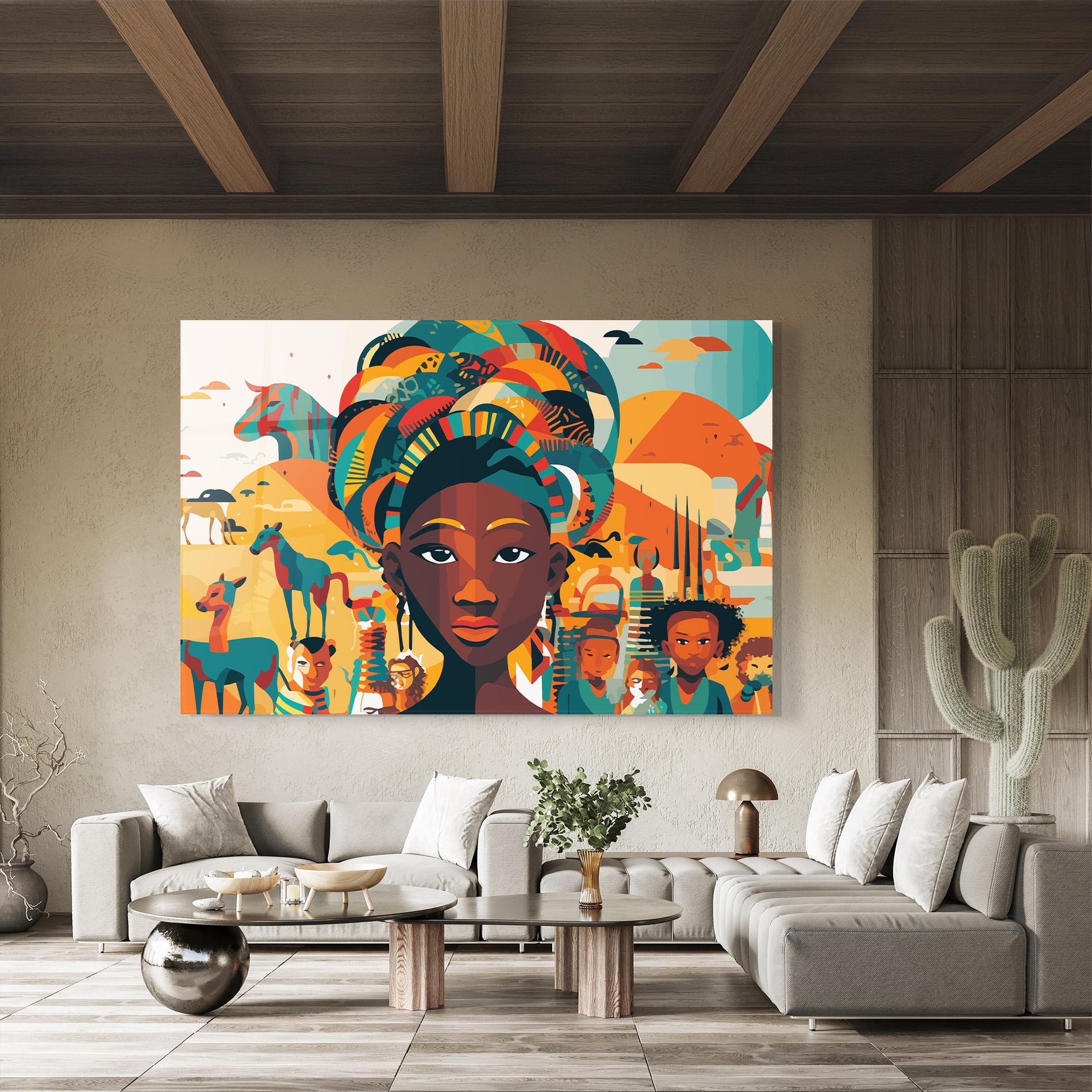 Tablou Sticla Child Africa Art mockup 8