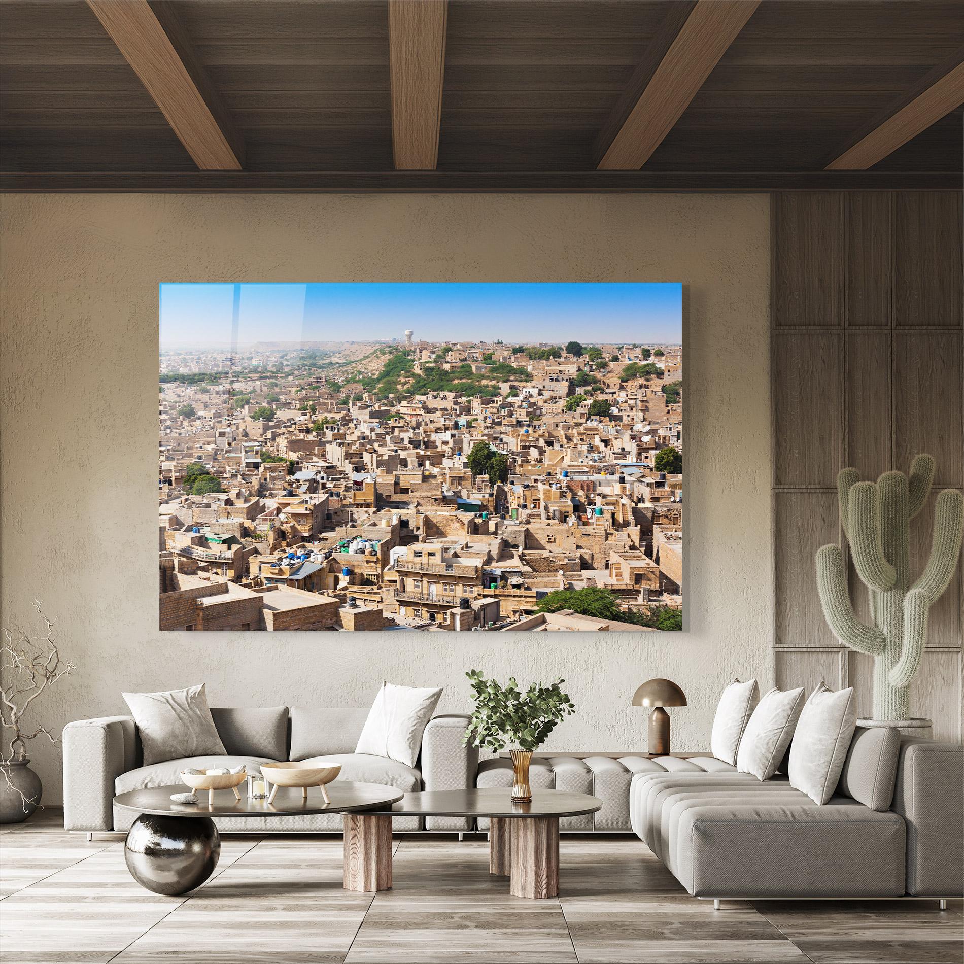 Tablou Sticla Jaisalmer Panorama View mockup 8