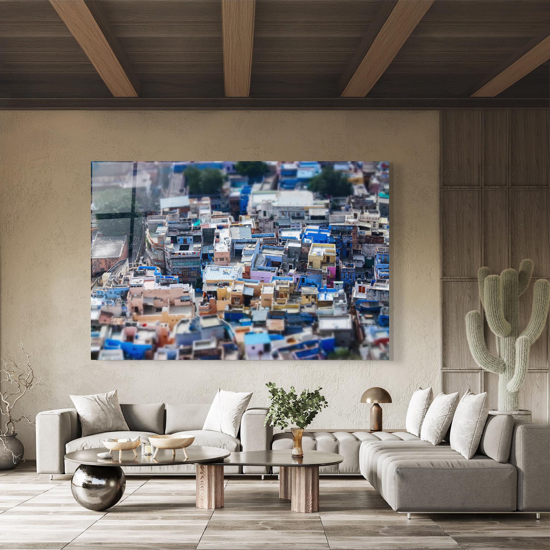 Tablou Sticla Jodhpur Blue City mockup 8