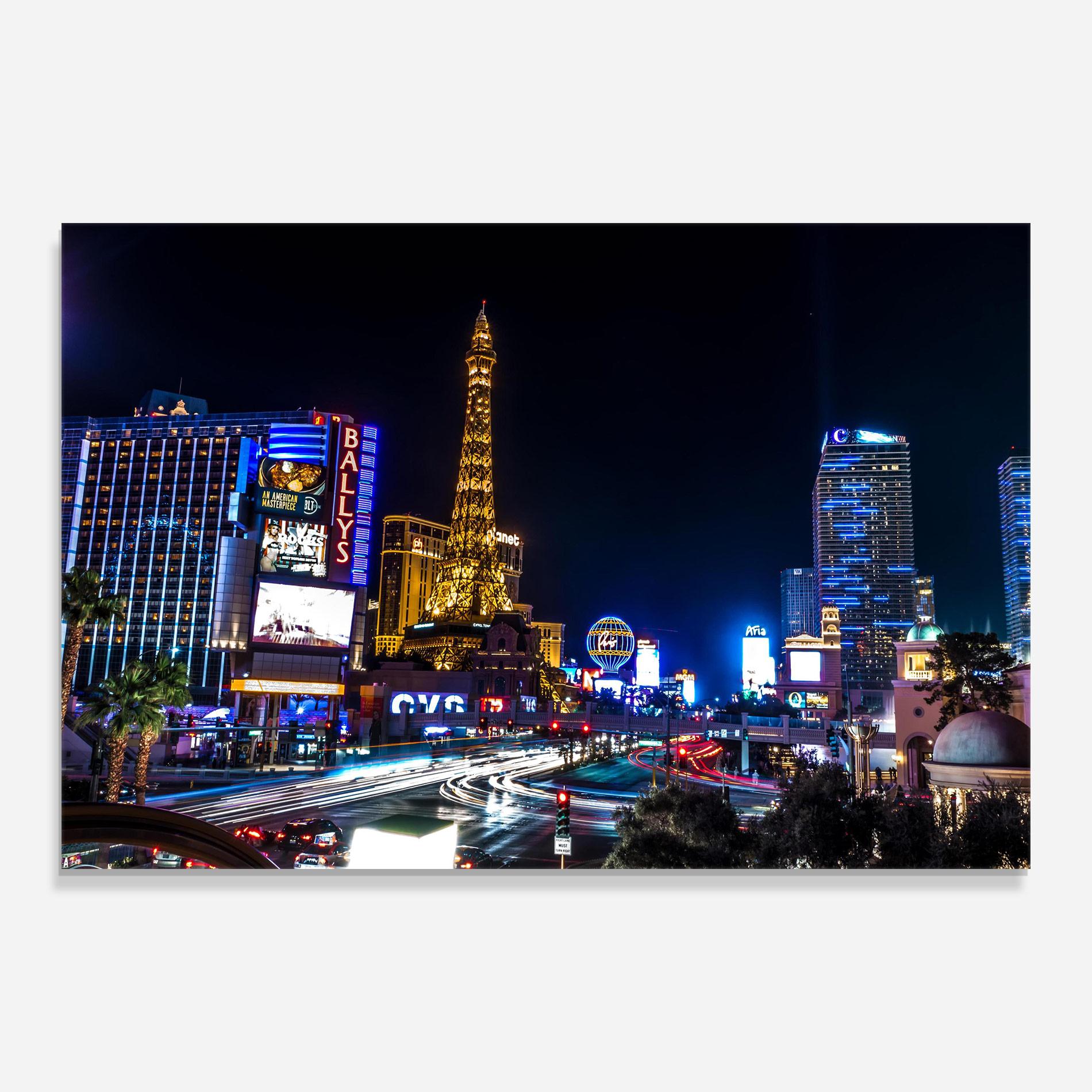Tablou Sticla Las Vegas Night mockup 0
