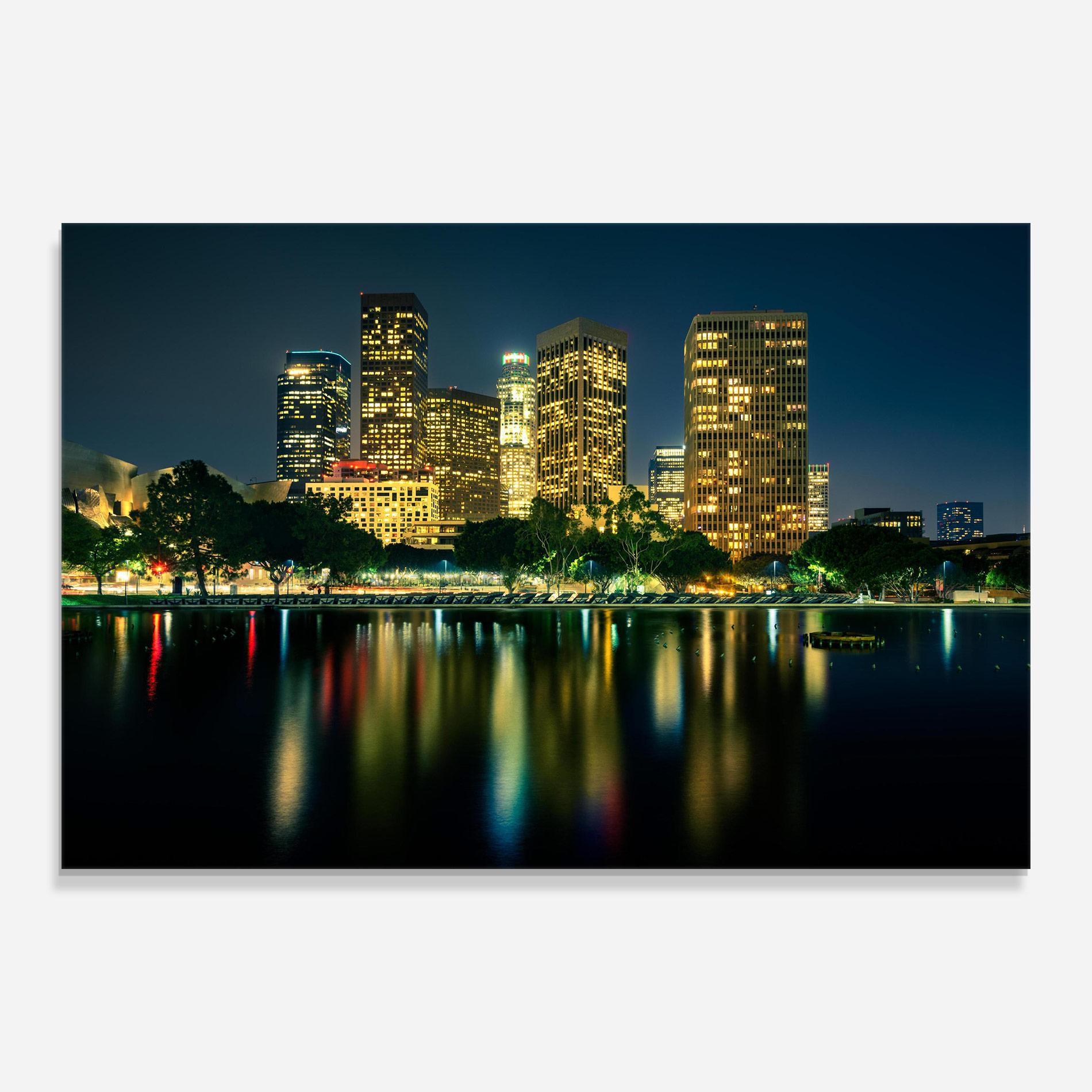 Tablou Sticla Los Angeles Night mockup 0