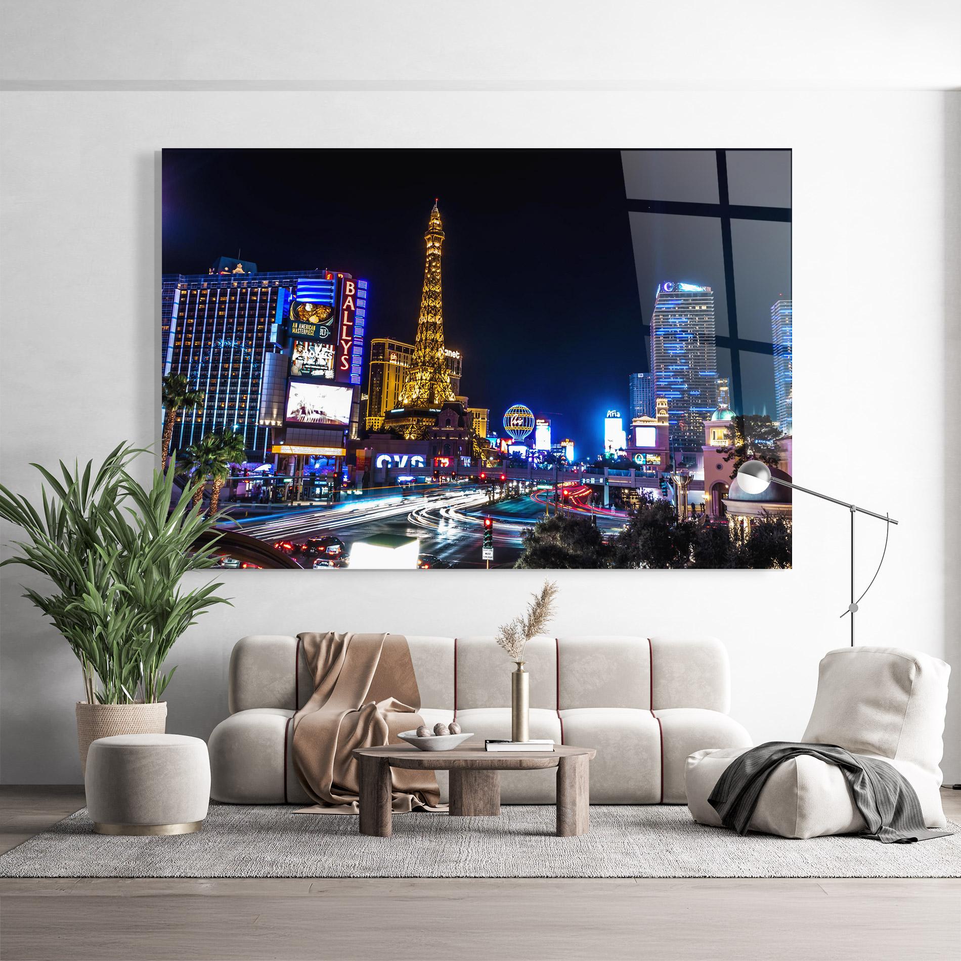 Tablou Sticla Las Vegas Night mockup 9