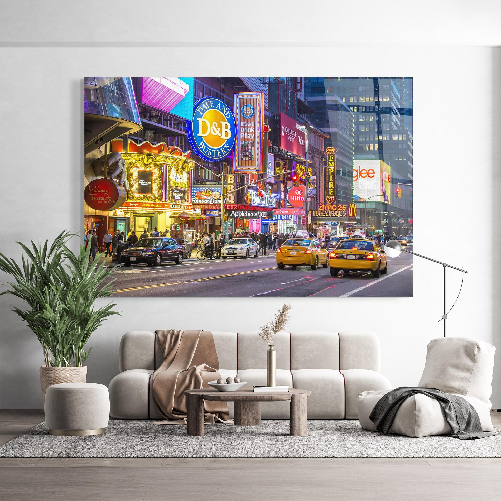 Tablou Sticla New York Lights mockup 9