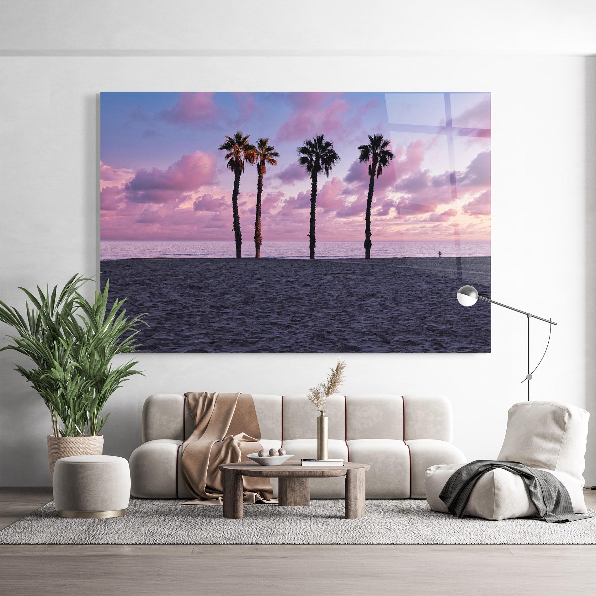 Tablou Sticla Palm Trees Beach mockup 9