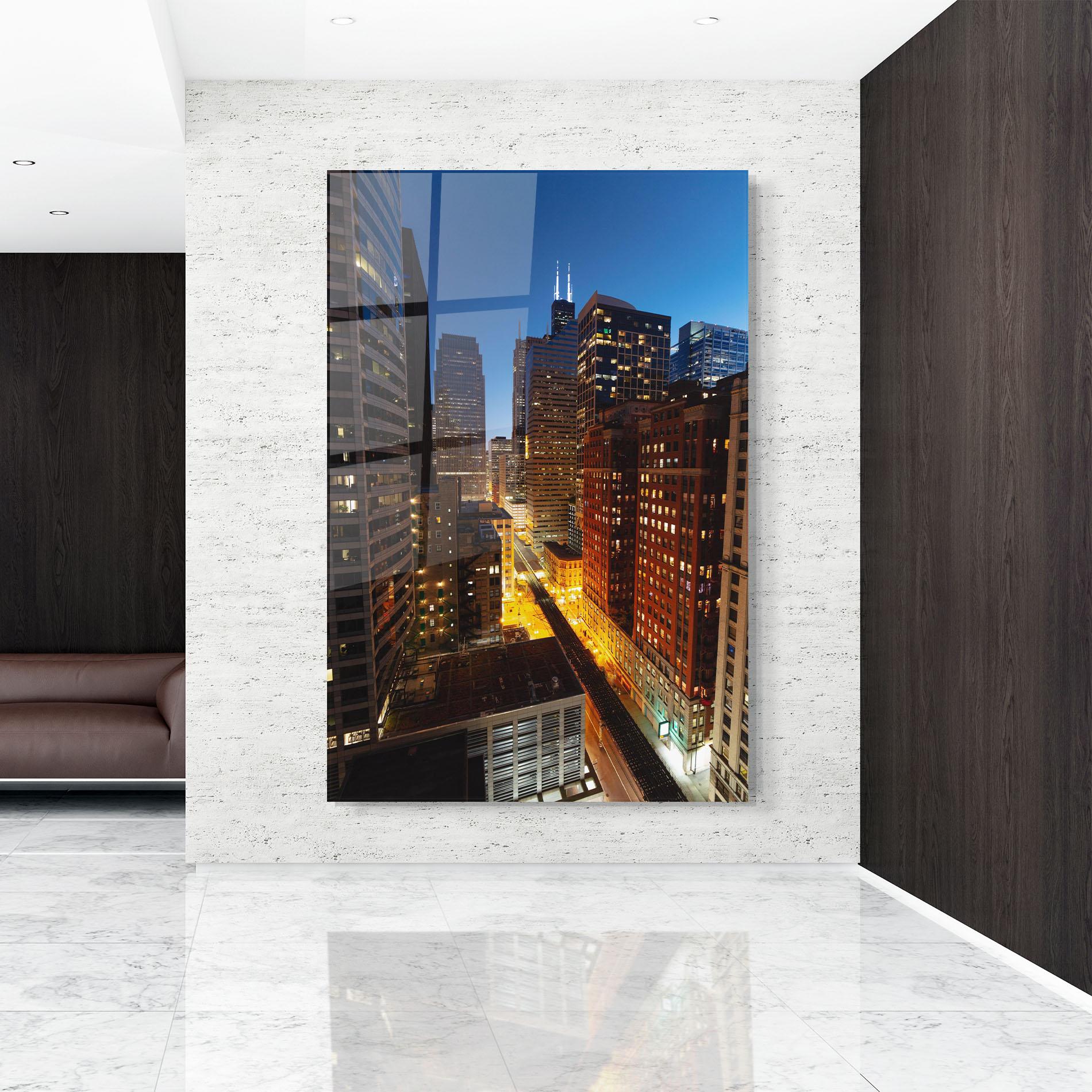 Tablou Sticla Hight City Building mockup 9