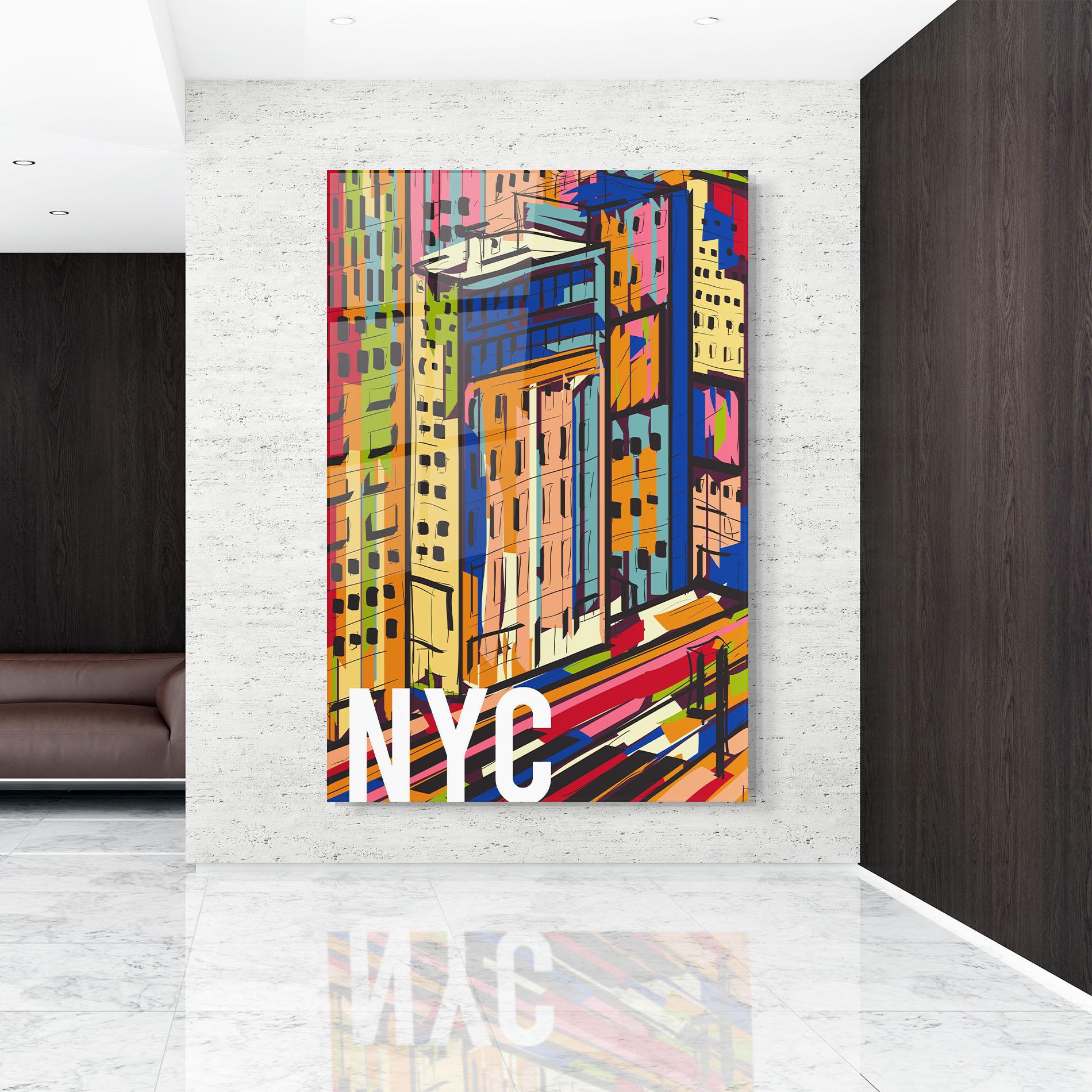 Tablou Sticla New York City Art mockup 9