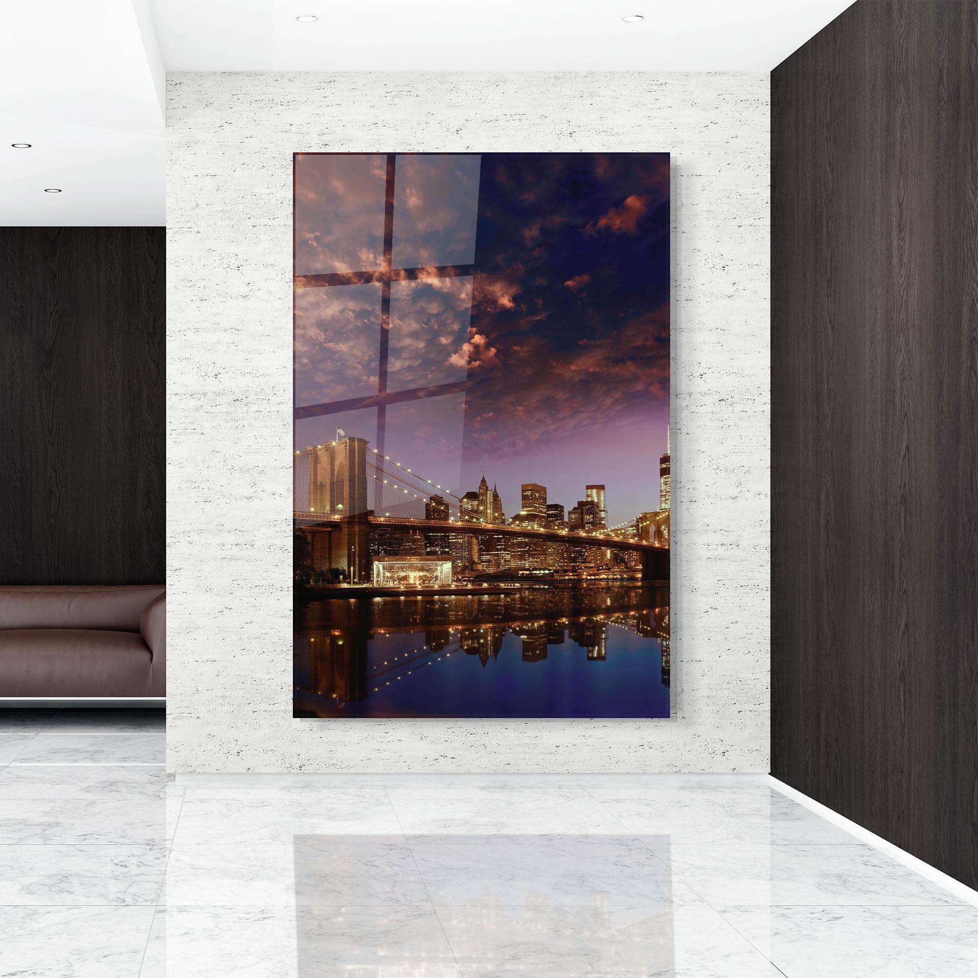 Tablou Sticla Sunset New York mockup 9