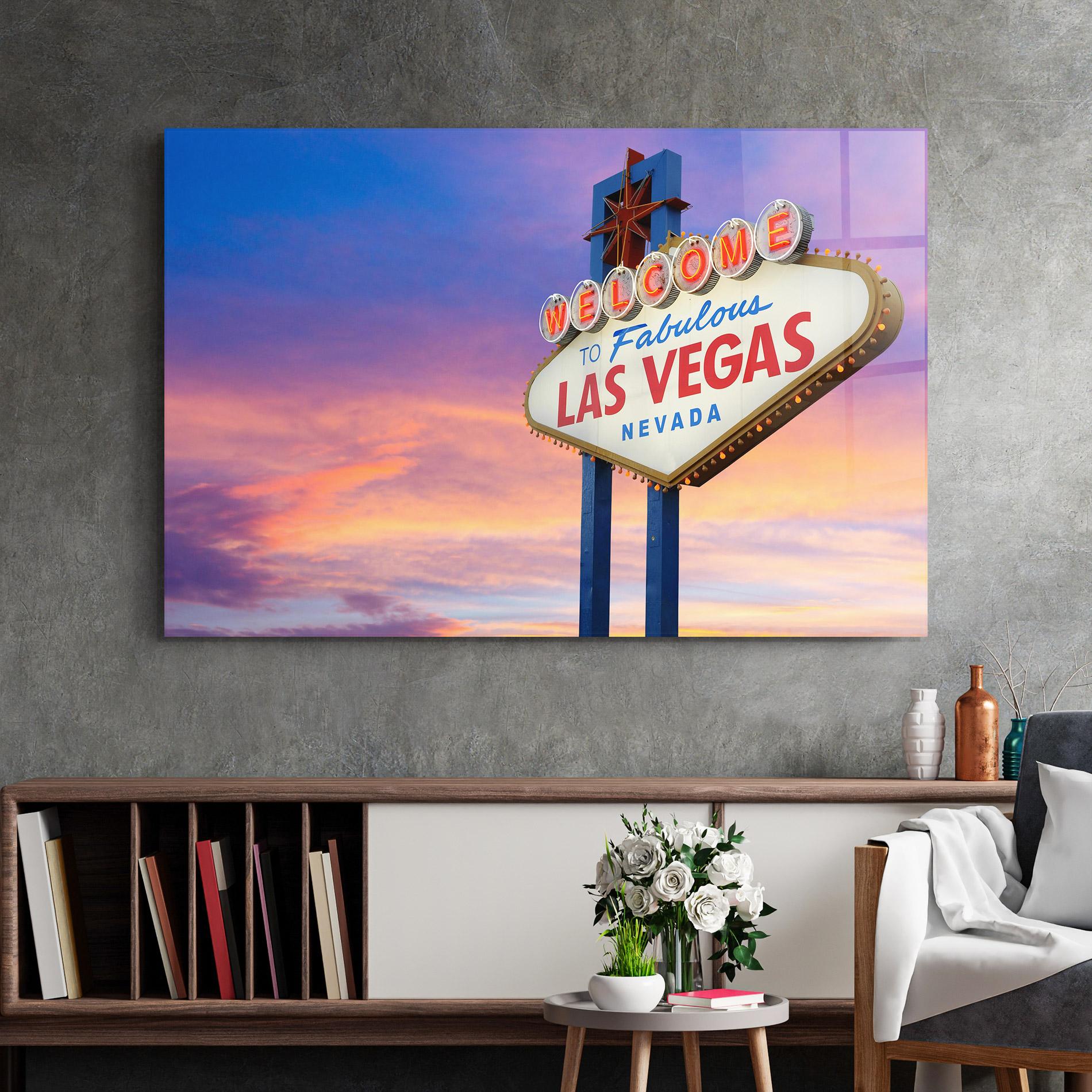 Tablou Sticla Las Vegas Sign mockup 2