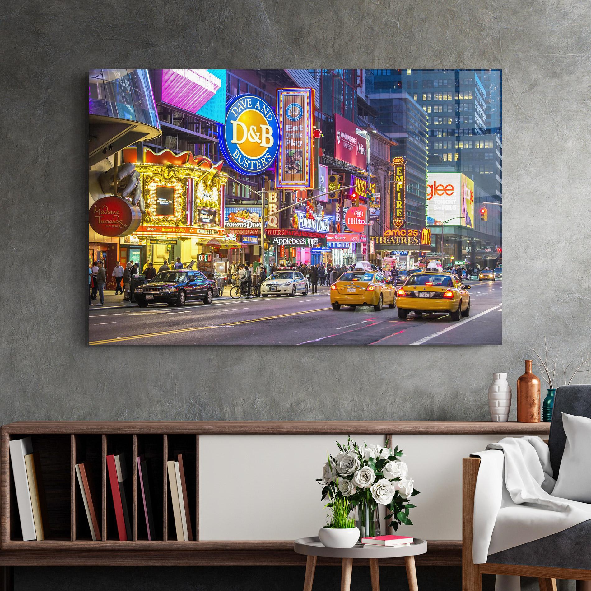 Tablou Sticla New York Lights mockup 2