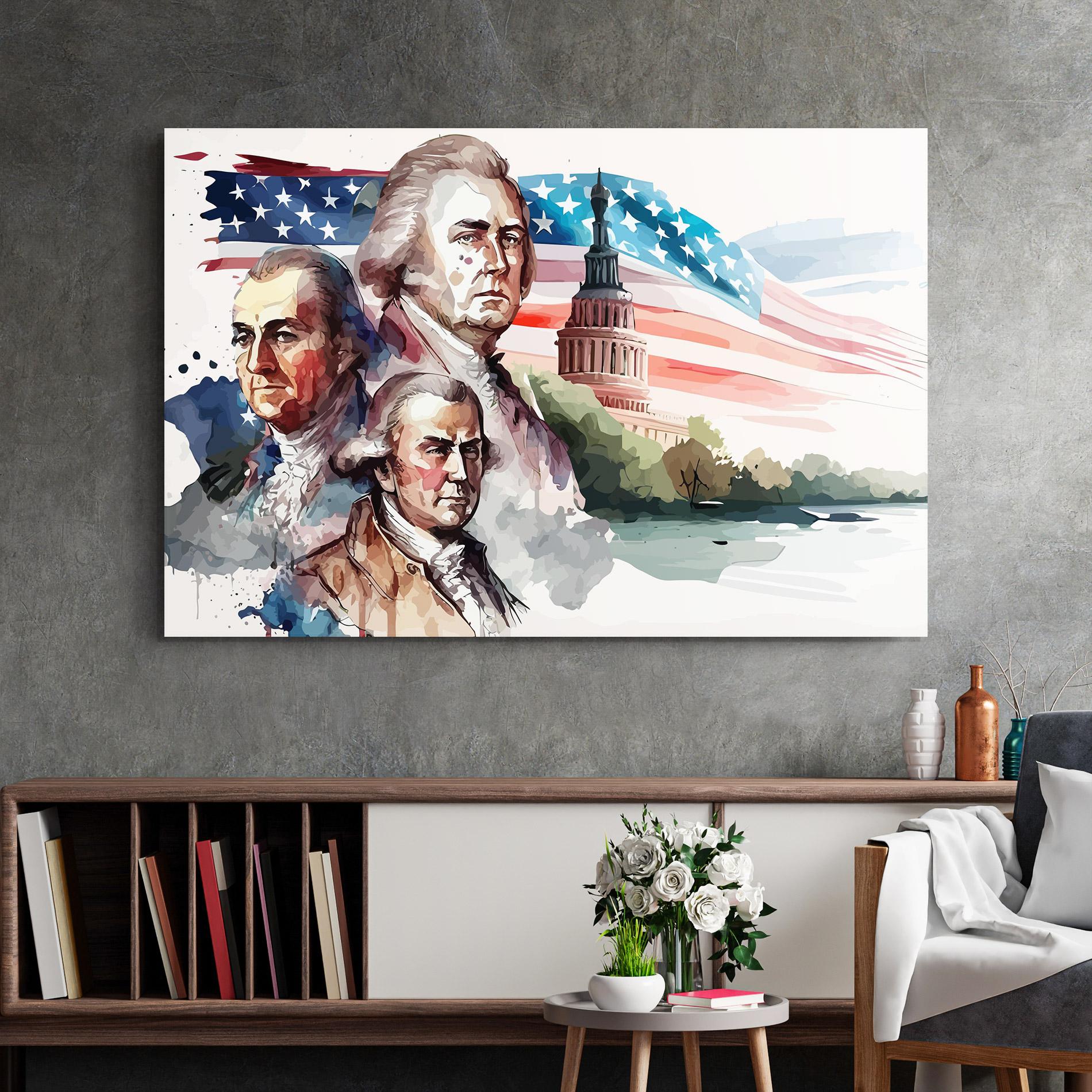 Tablou Sticla Usa Flag Art mockup 2