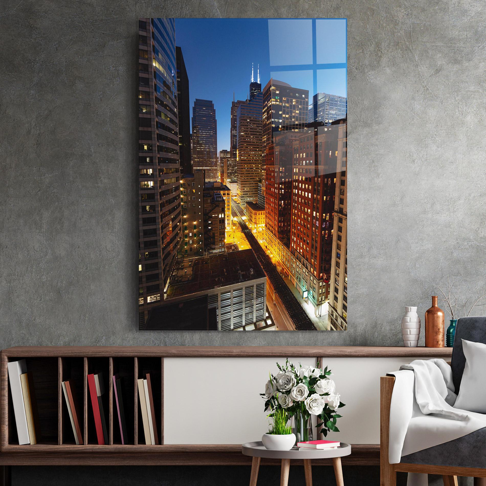 Tablou Sticla Hight City Building mockup 2