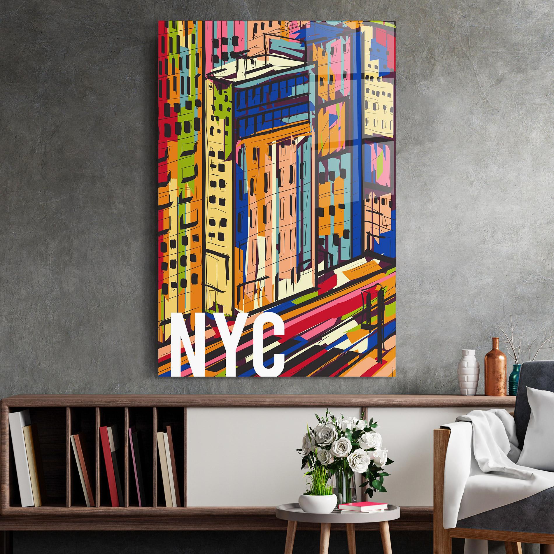 Tablou Sticla New York City Art mockup 2