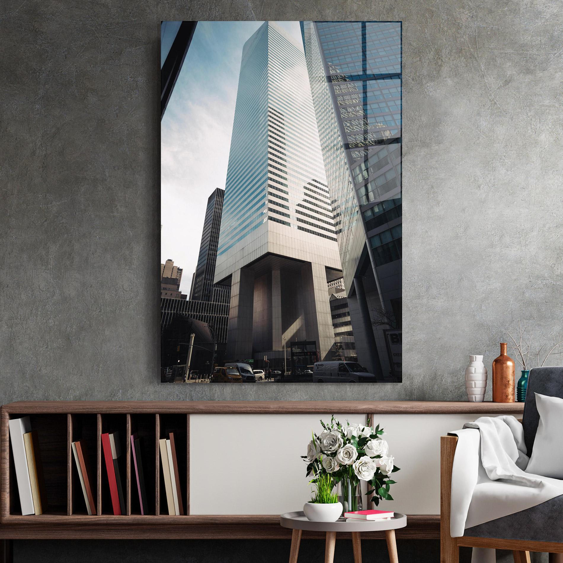 Tablou Sticla Skyline Building mockup 2