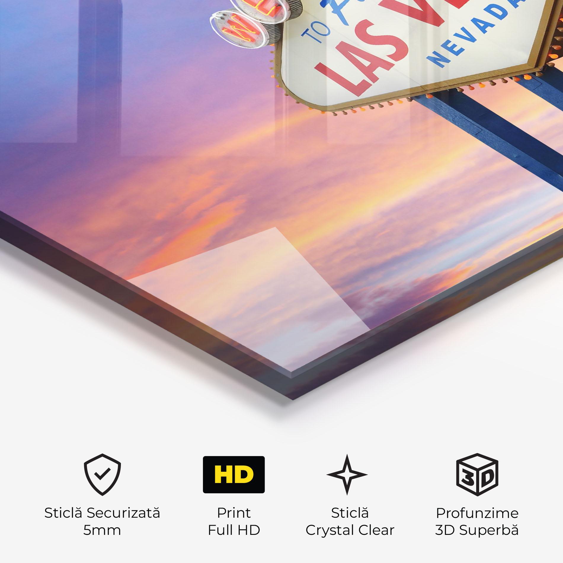 Tablou Sticla Las Vegas Sign mockup 3