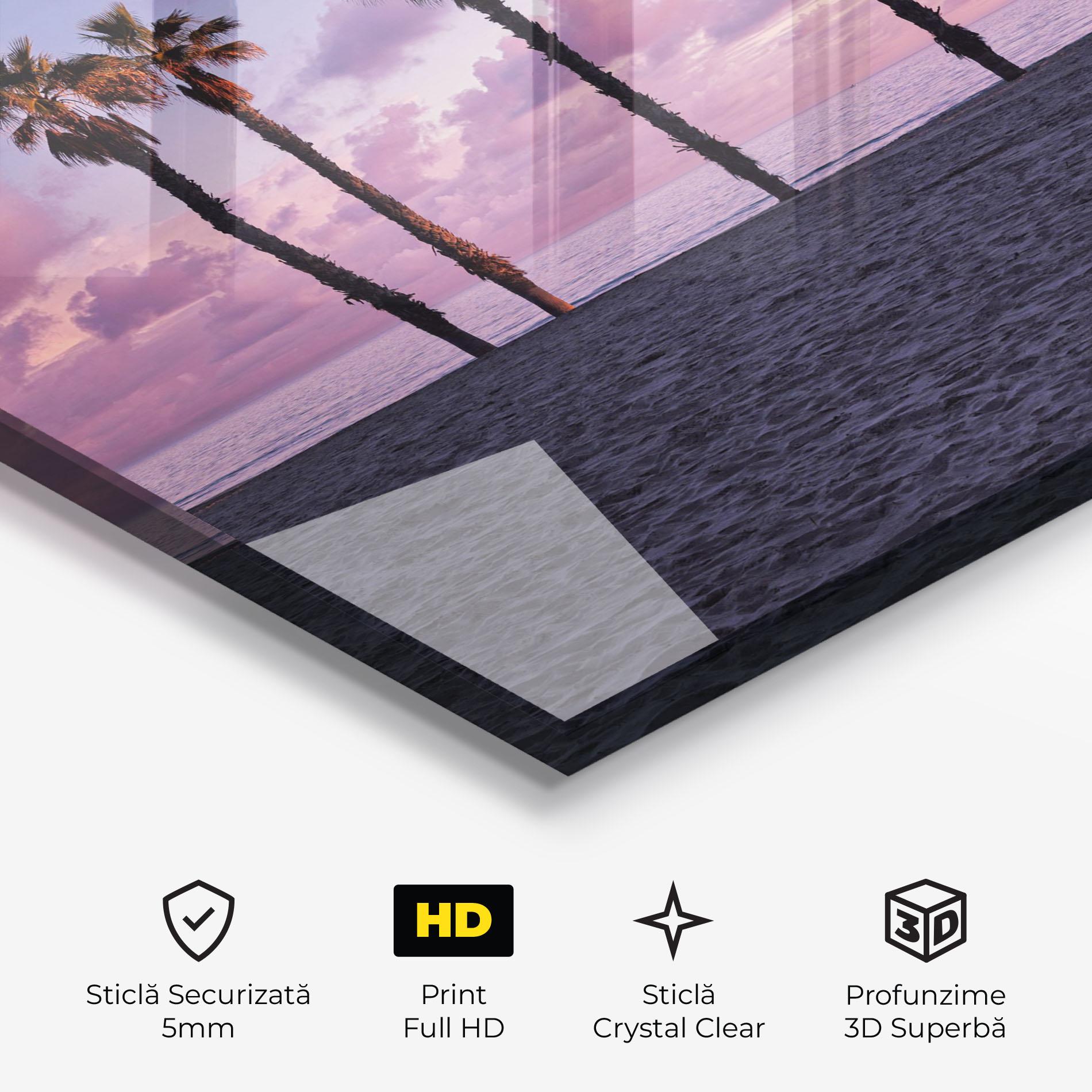 Tablou Sticla Palm Trees Beach mockup 3