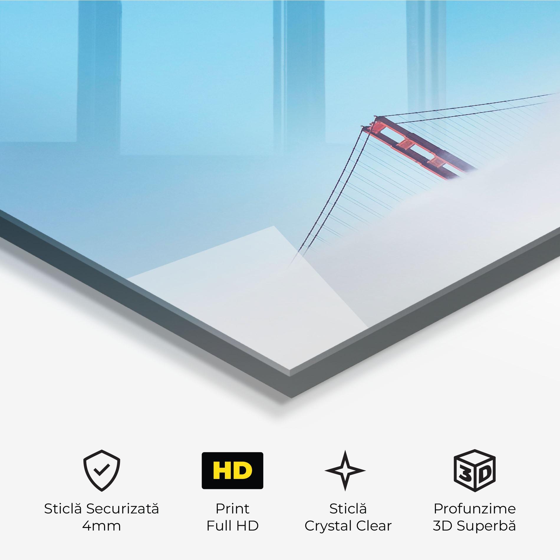 Tablou Sticla High Cloud Bridge mockup 3