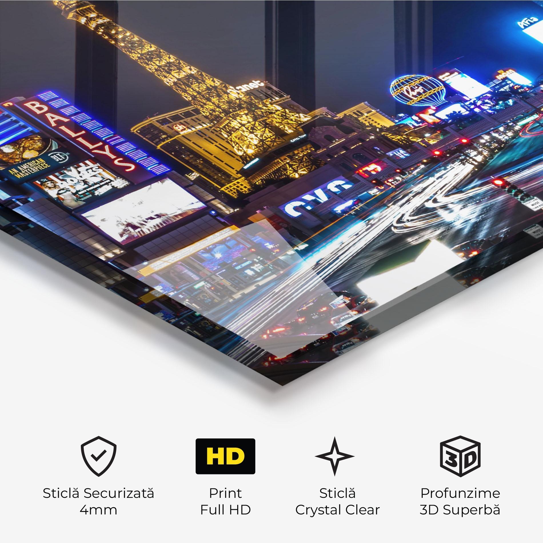 Tablou Sticla Las Vegas Night mockup 3