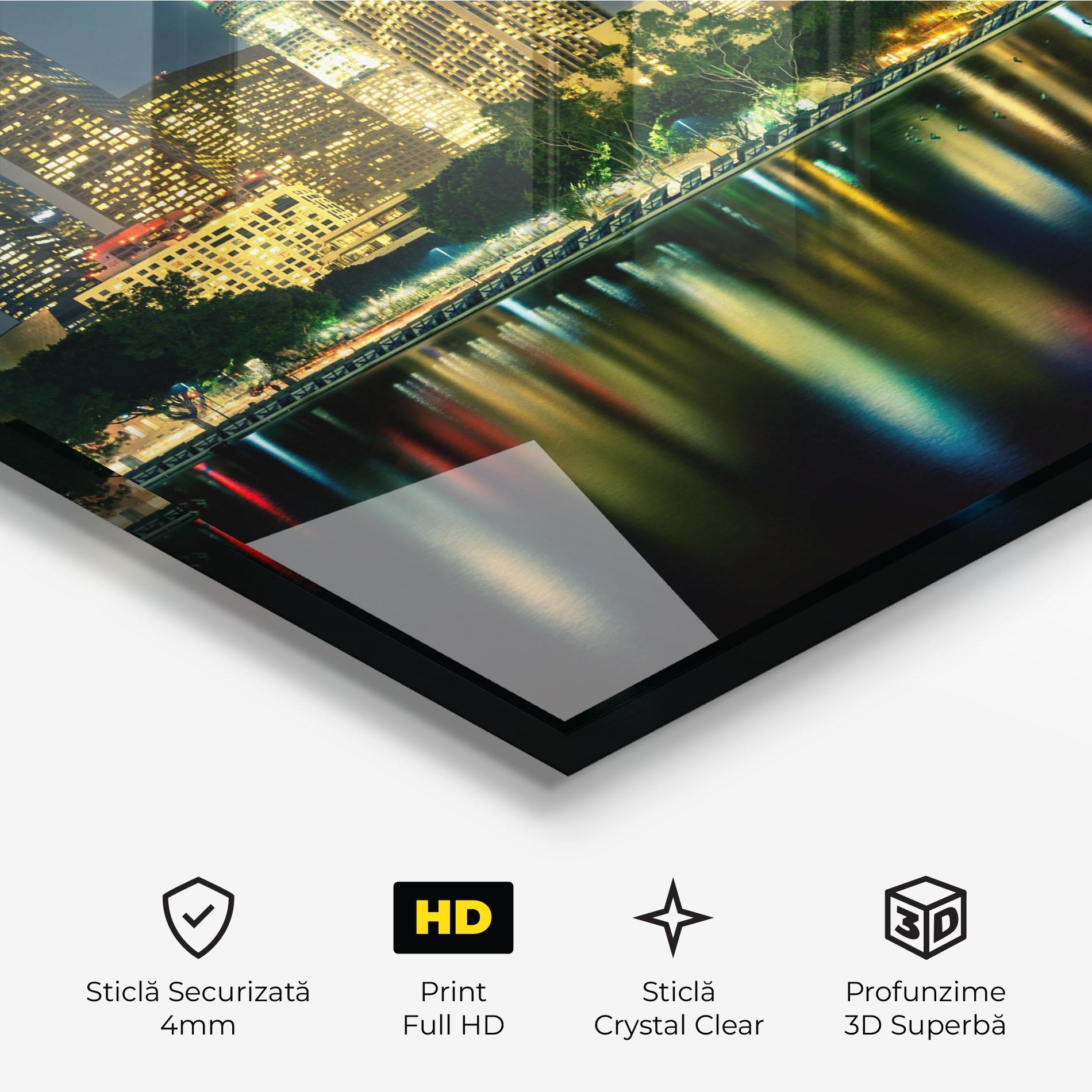 Tablou Sticla Los Angeles Night mockup 3