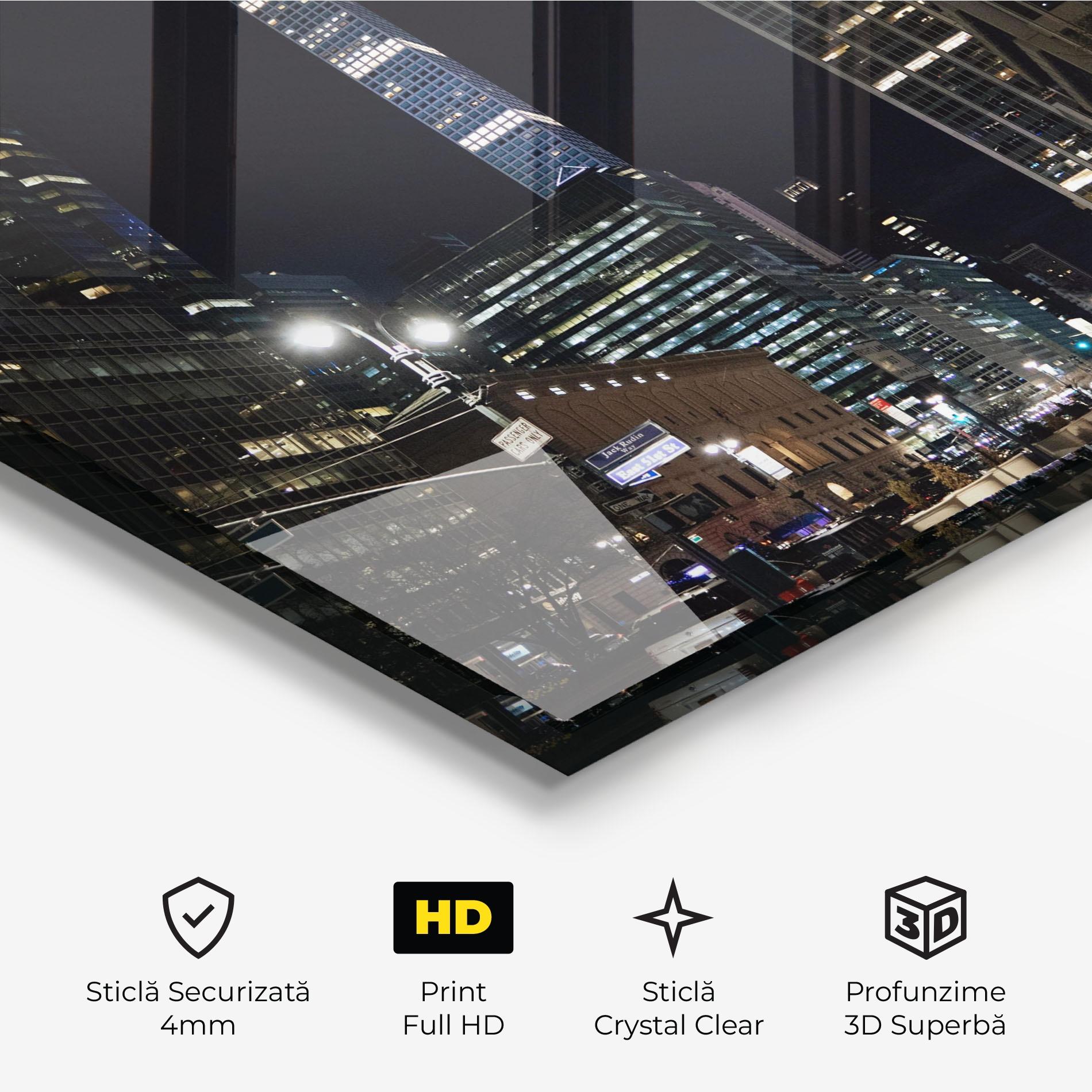 Tablou Sticla Skyline Night Light mockup 3