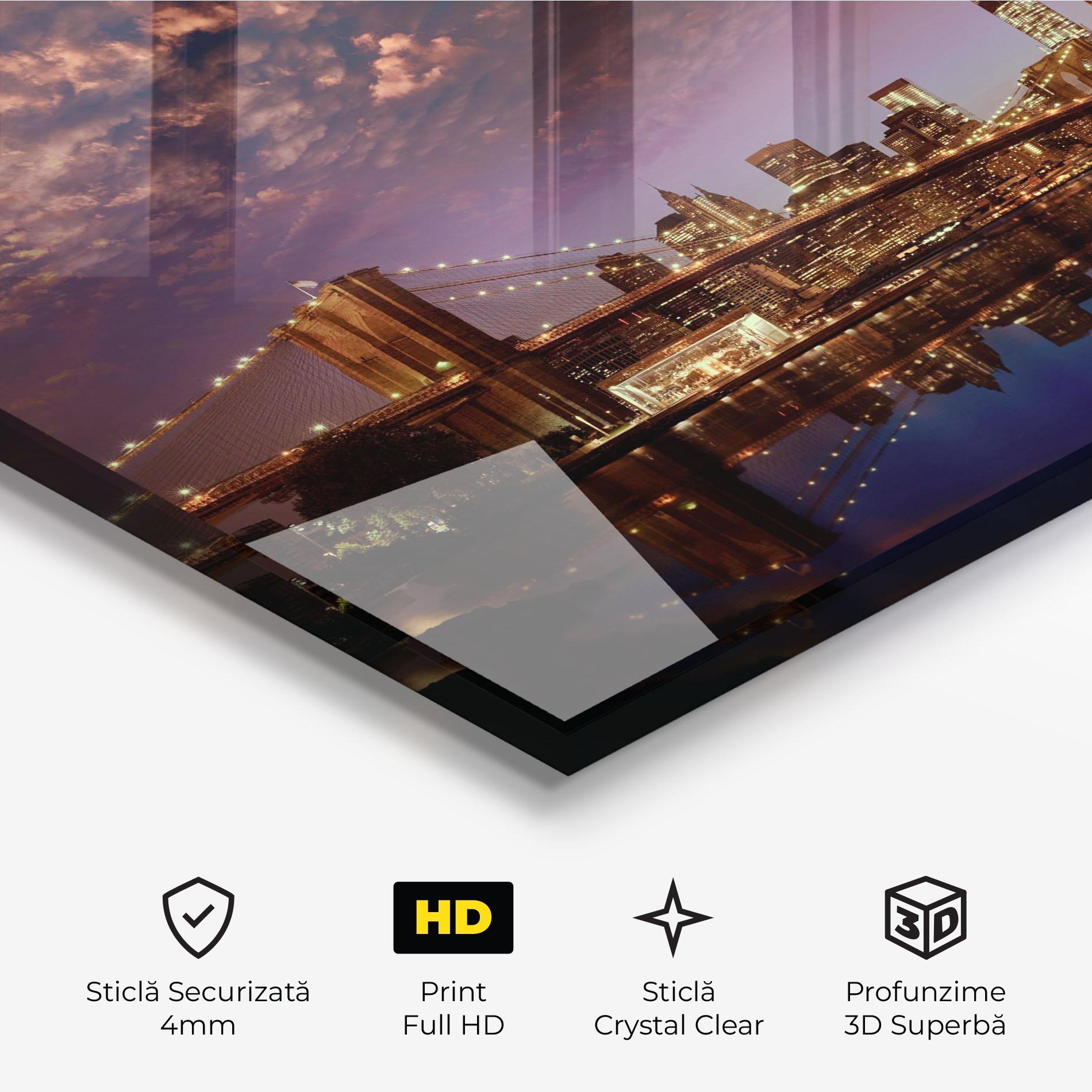 Tablou Sticla Sunset New York mockup 3