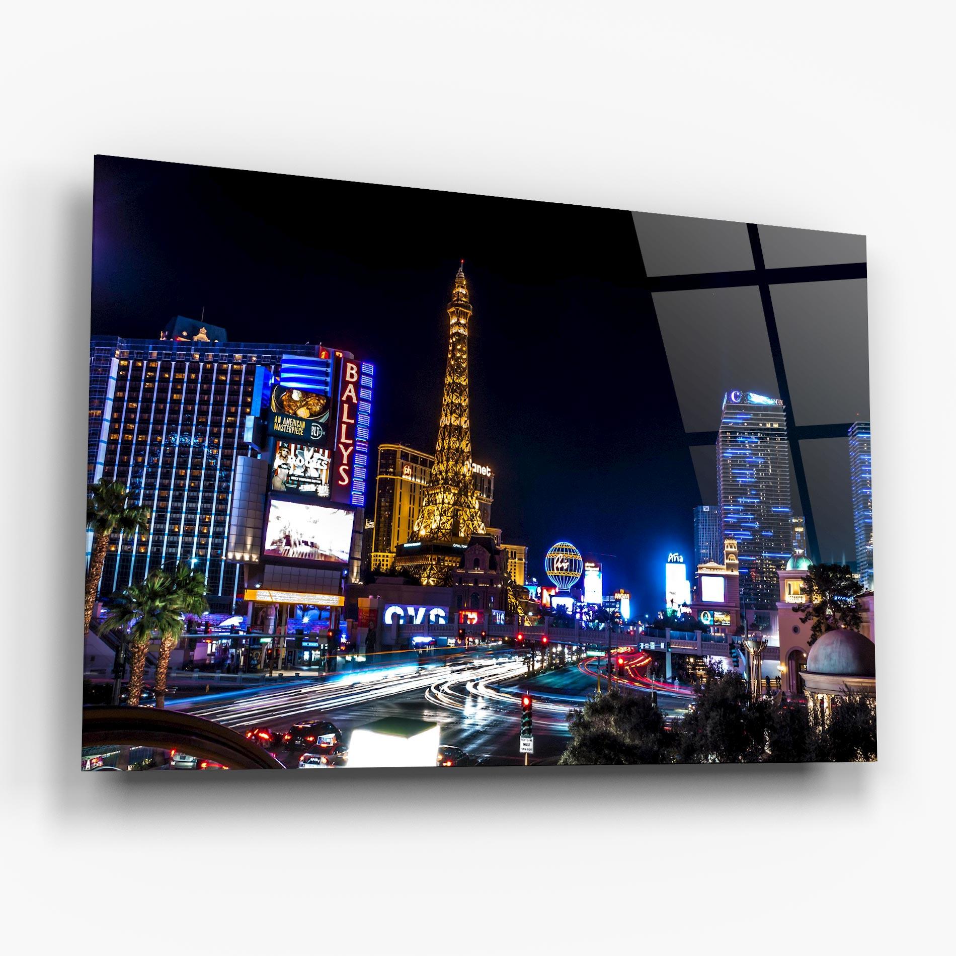 Tablou Sticla Las Vegas Night mockup 6