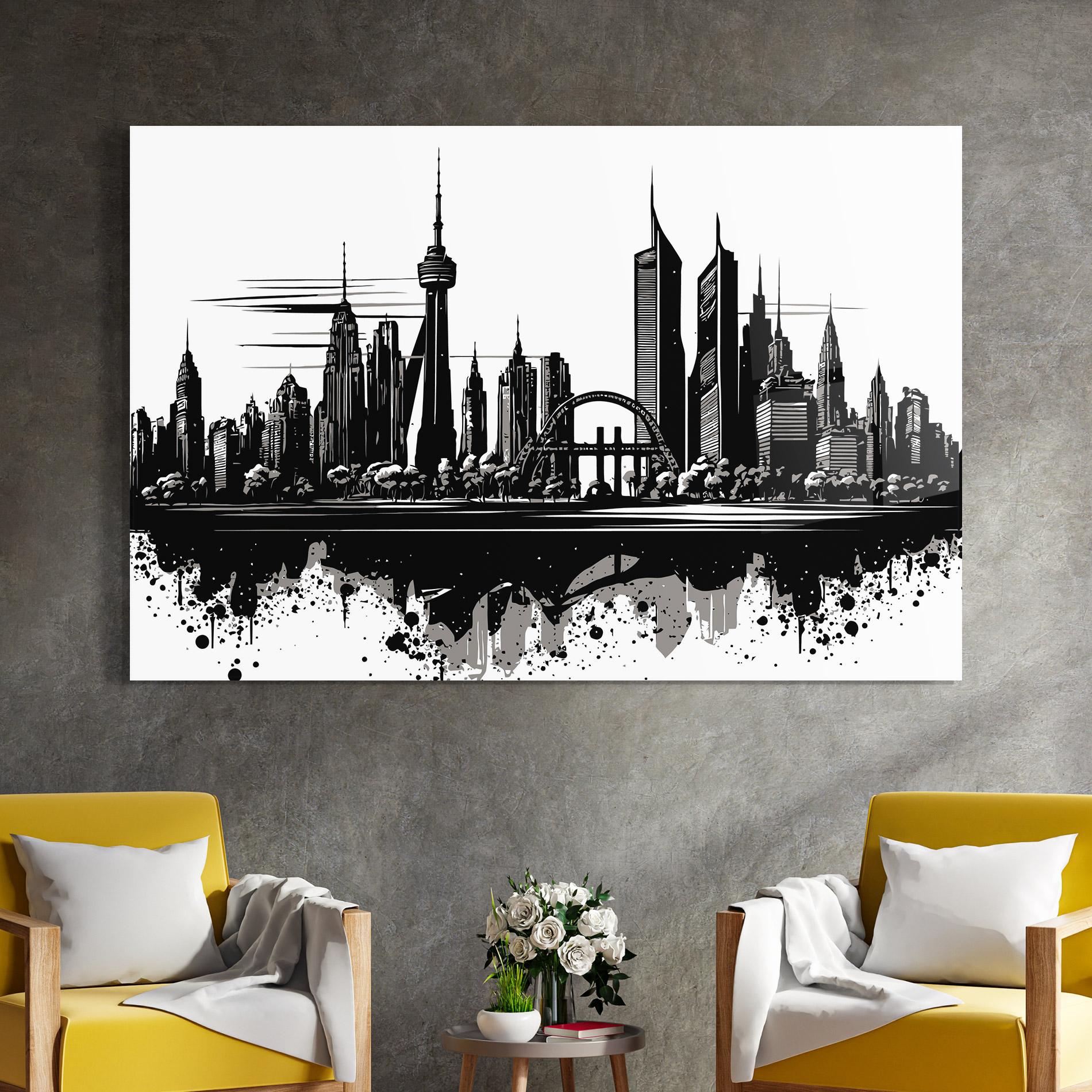 Tablou Sticla Black Ink City mockup 4