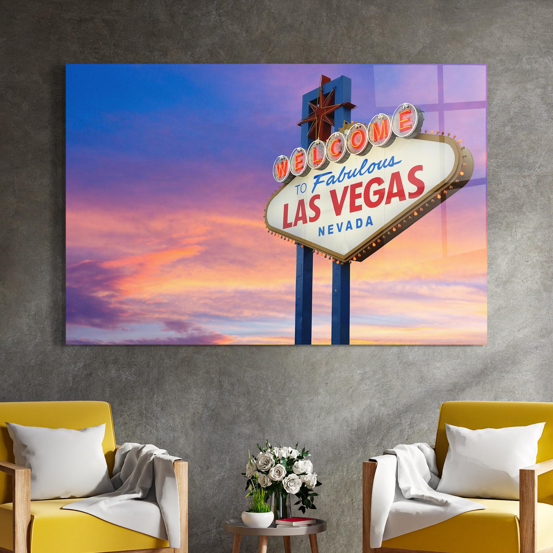 Tablou Sticla Las Vegas Sign mockup 4